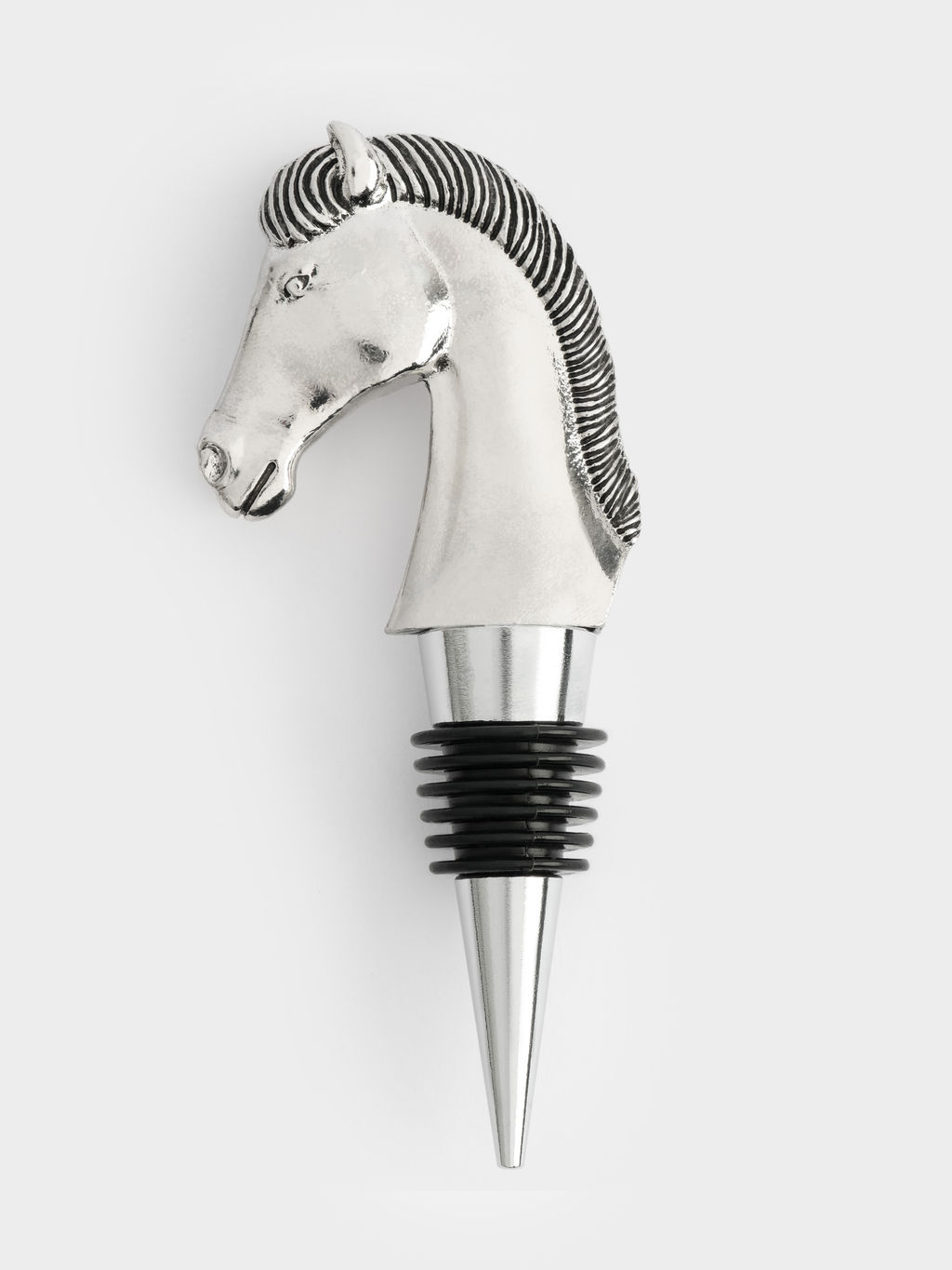 Пробка для винной бутылки, 12 см, металл, серебристая, Лошадь, Horse