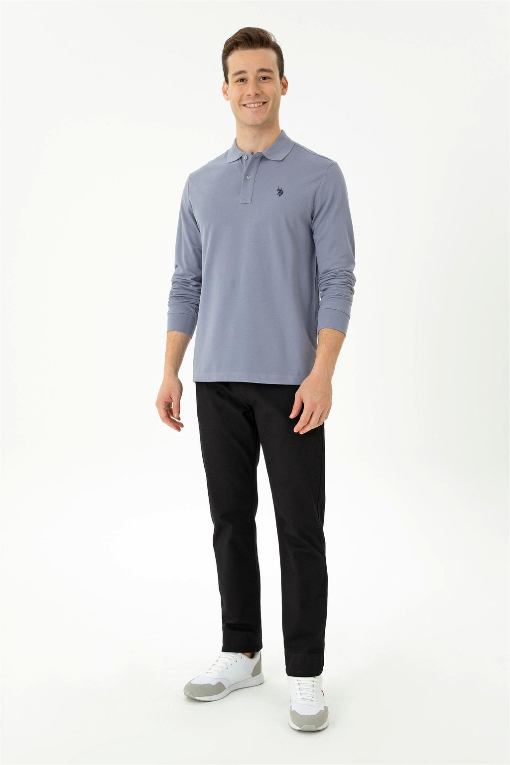 U. S. Polo Assn / Мужской серый базовый свитшот - U.s. polo assn фото 4