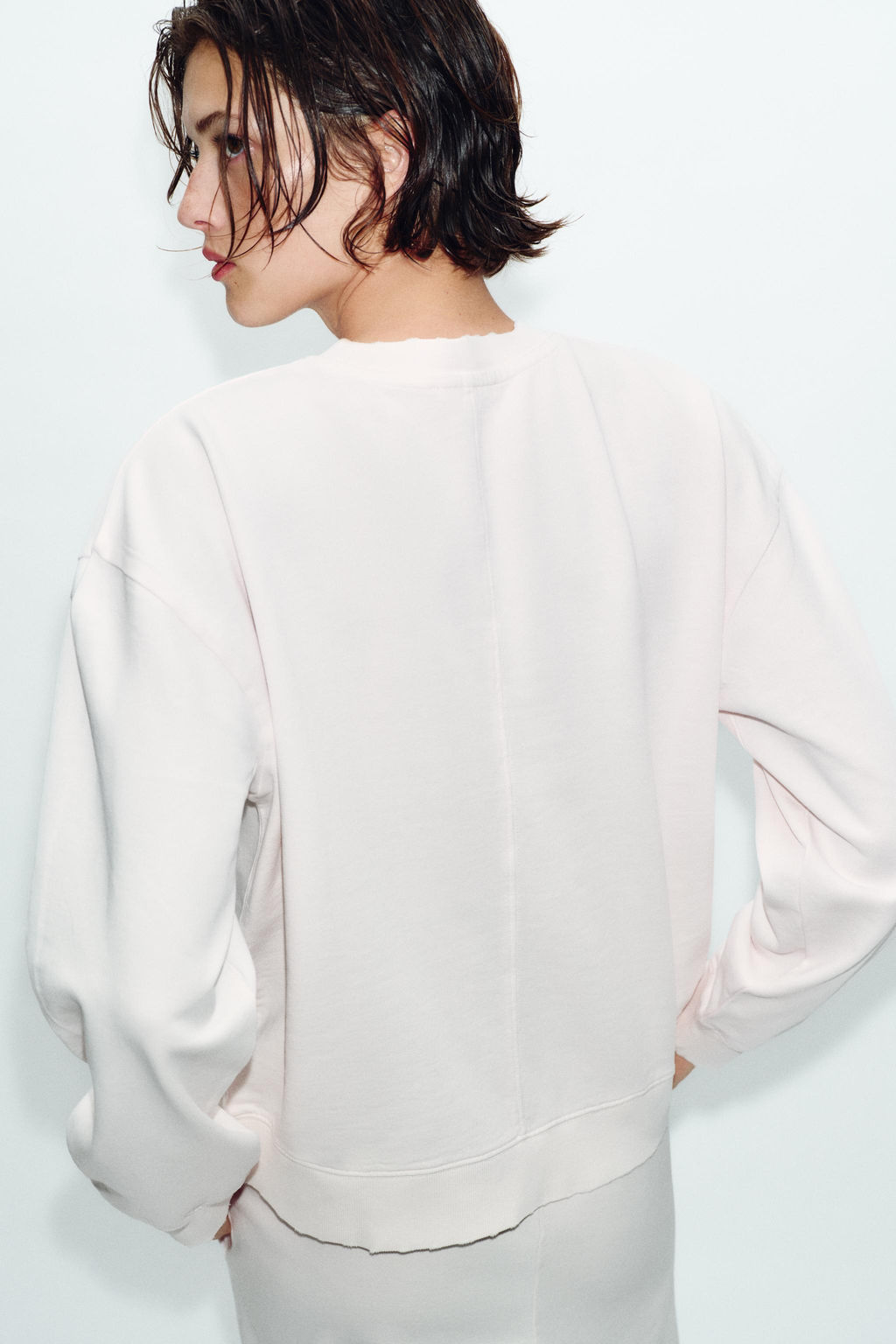 SUDADERA EFECTO LAVADO / Rosa pastel - Zara фото 3