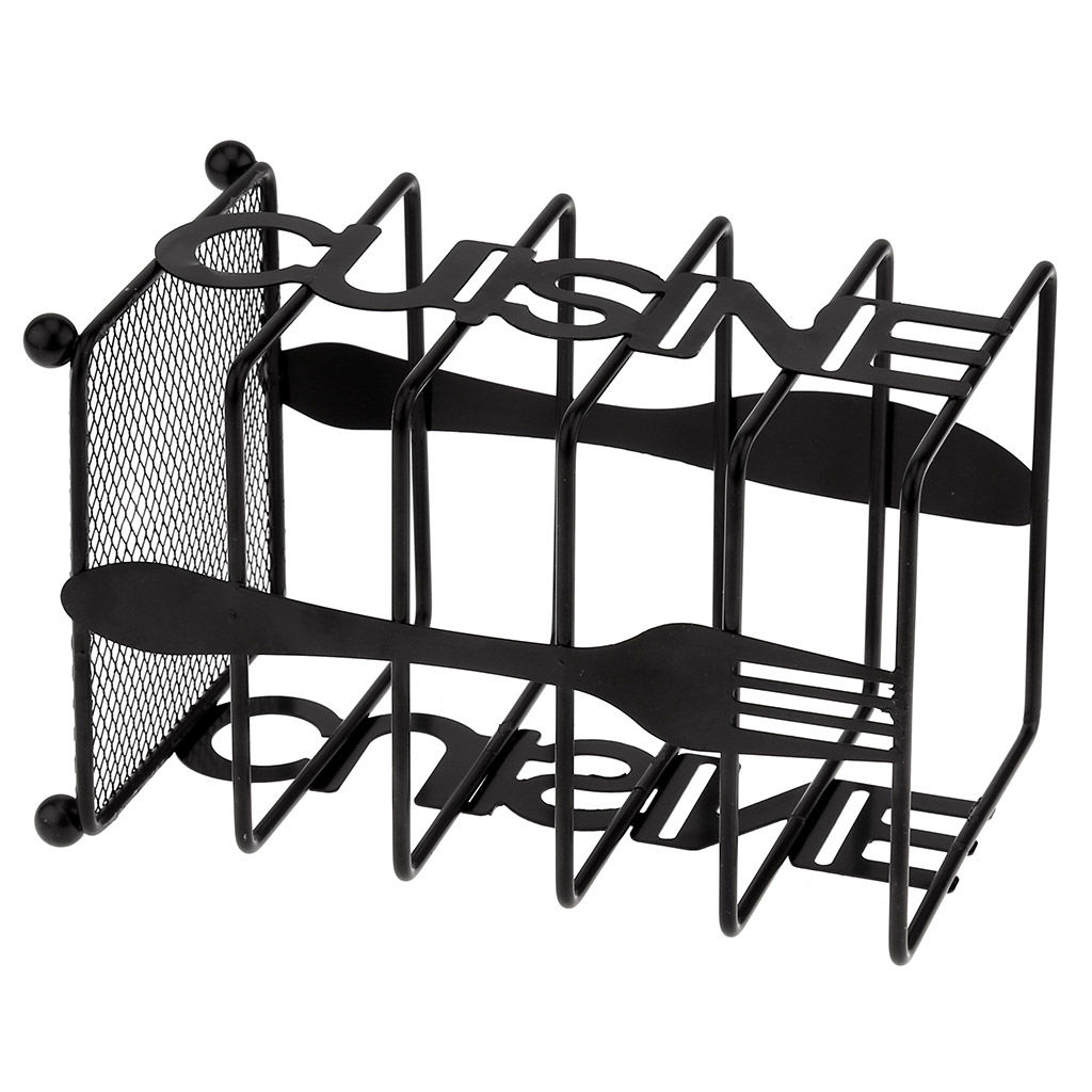 Кухня Подставка металлическая, окрашенная для столовых приборов 10х10см h16,5см, цвет - черный матовый (Китай) - Домашняя мода фото 6