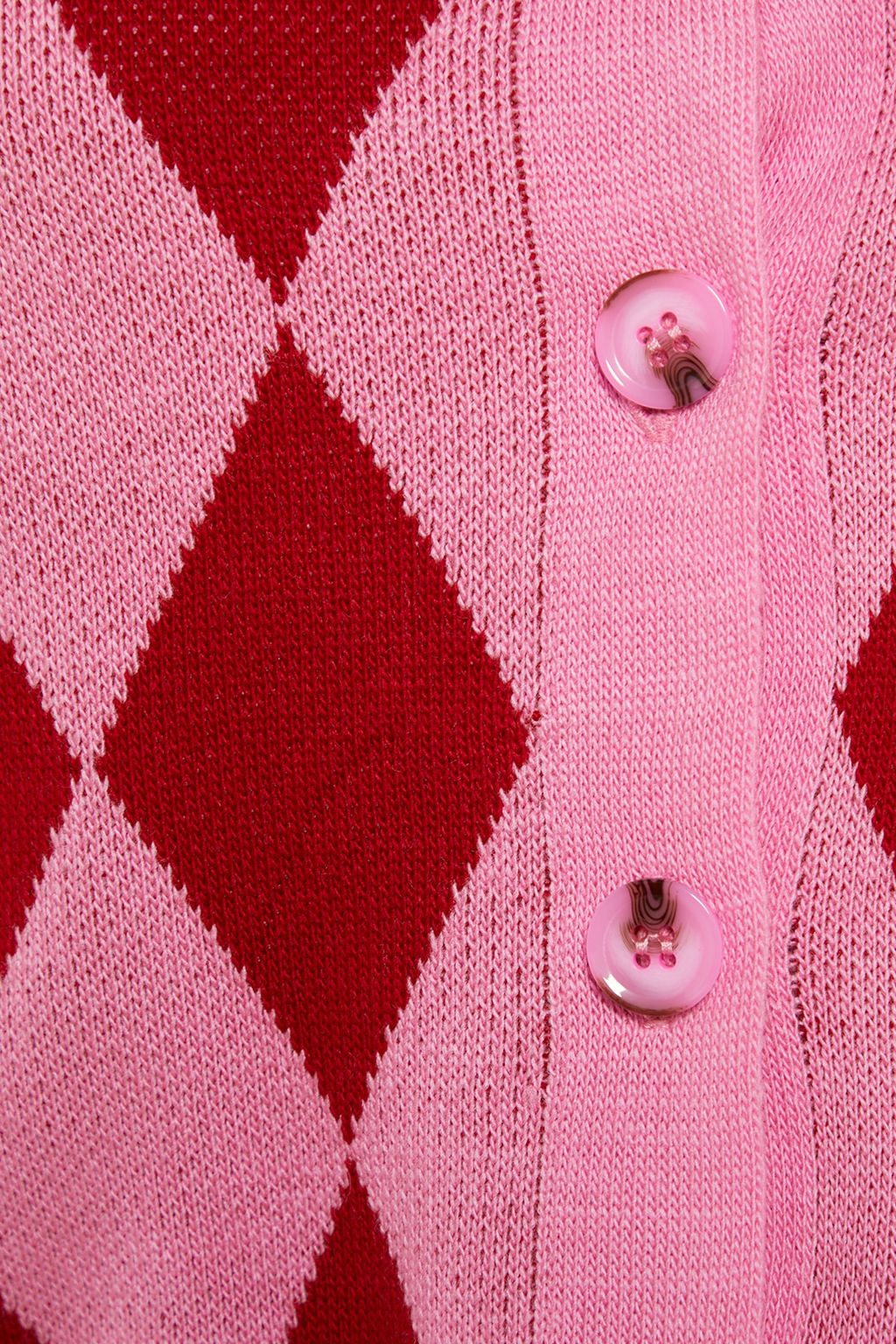 Pembe Crop Desenli/Jakarl? Ceket Gorunumlu Triko H?rka TWOAW23HI00176