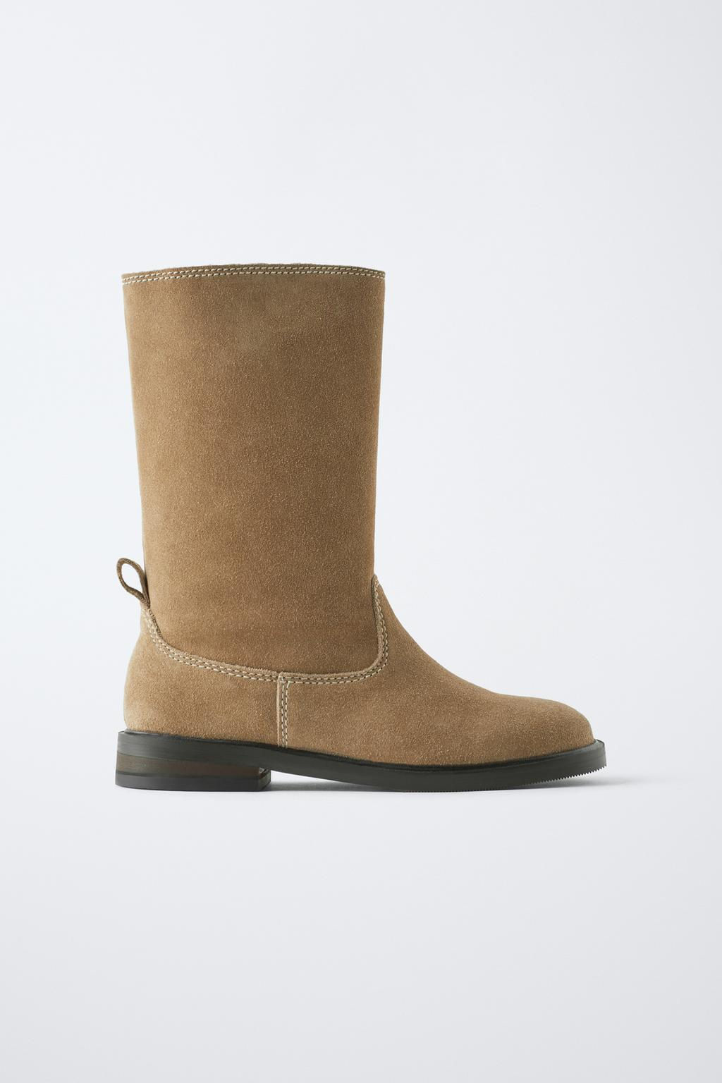 LEATHER SPLIT SUEDE BOOTS - Zara фото 2