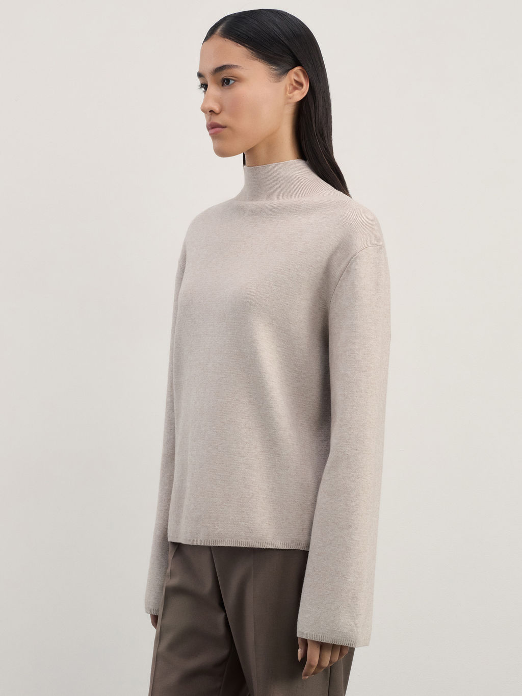 Джемпер с воротником-стойкой из вискозы / Zarina  фото 4