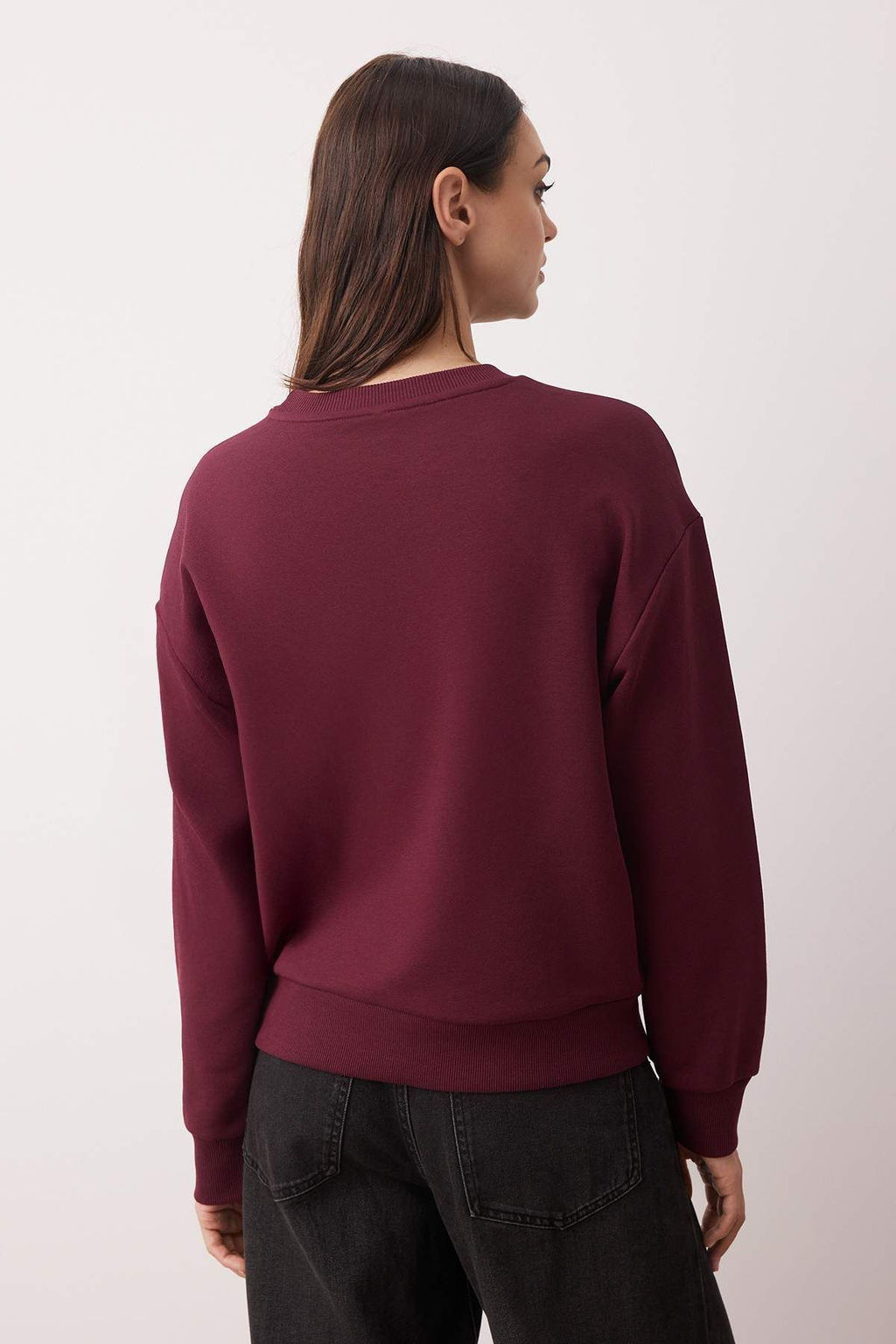 Murdum Kal?n Sardonsuz Oversize/Genis Kesim Bisiklet Yaka Orme Sweatshirt TWOAW26SW00028 - Trendyolmilla фото 4