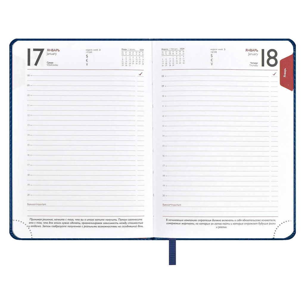 Ежедневник датированный 2024 ESCALADA, А6+, 176 л., арт. 63789/ 20 САРИФ СИНИЙ  фото 10