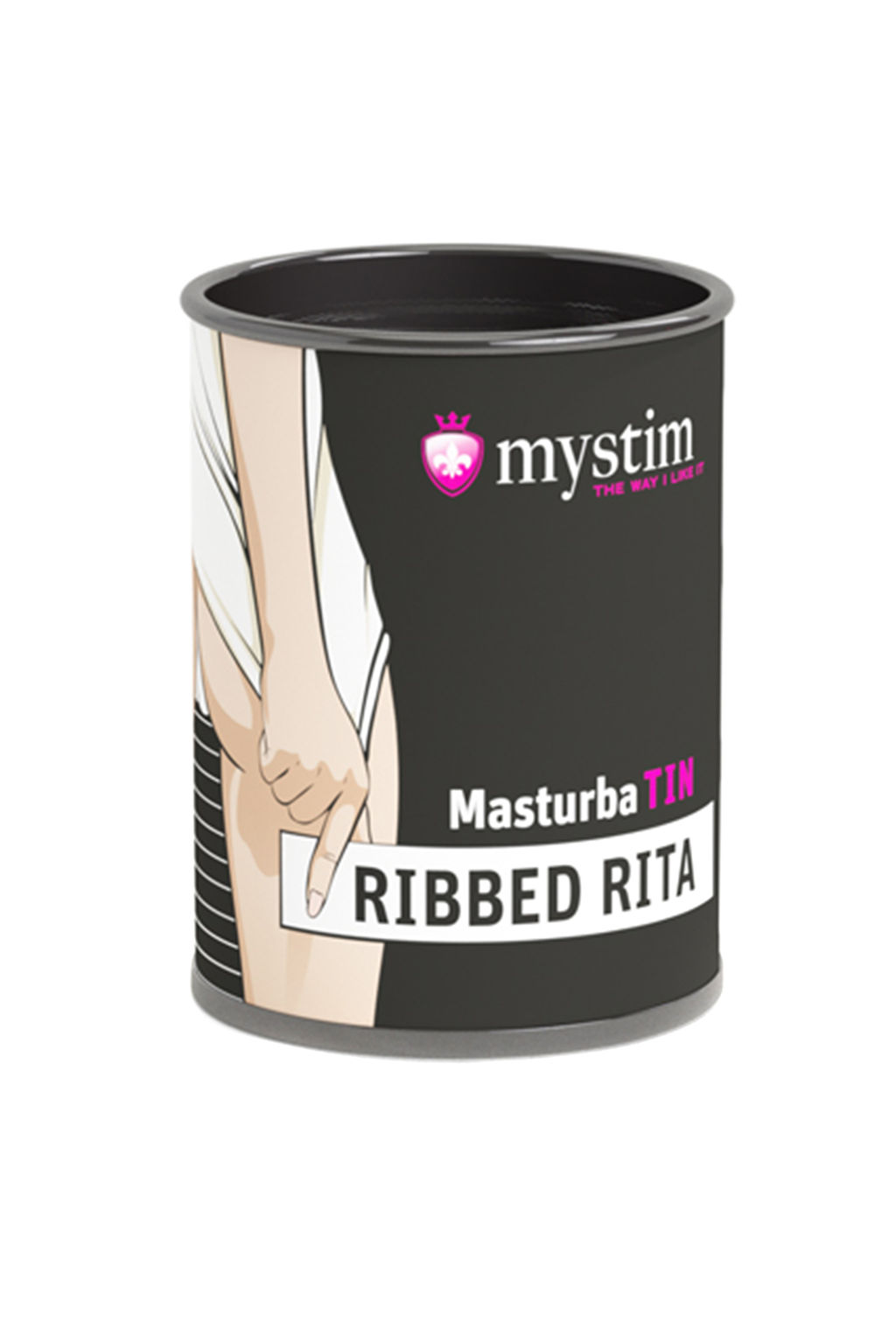 Мастурбатор Mystim MasturbaTIN Ribbed Ritay, TPE, белый, 4,5 см  фото 3