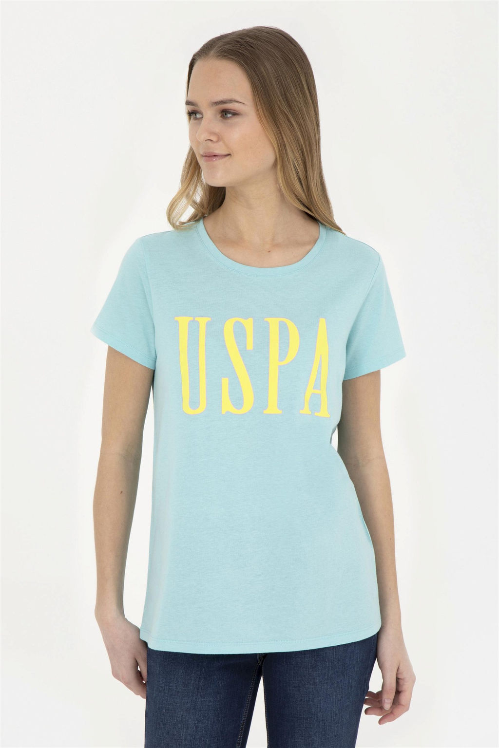 Женская мятная футболка с круглым вырезом - U.s. polo assn фото 3