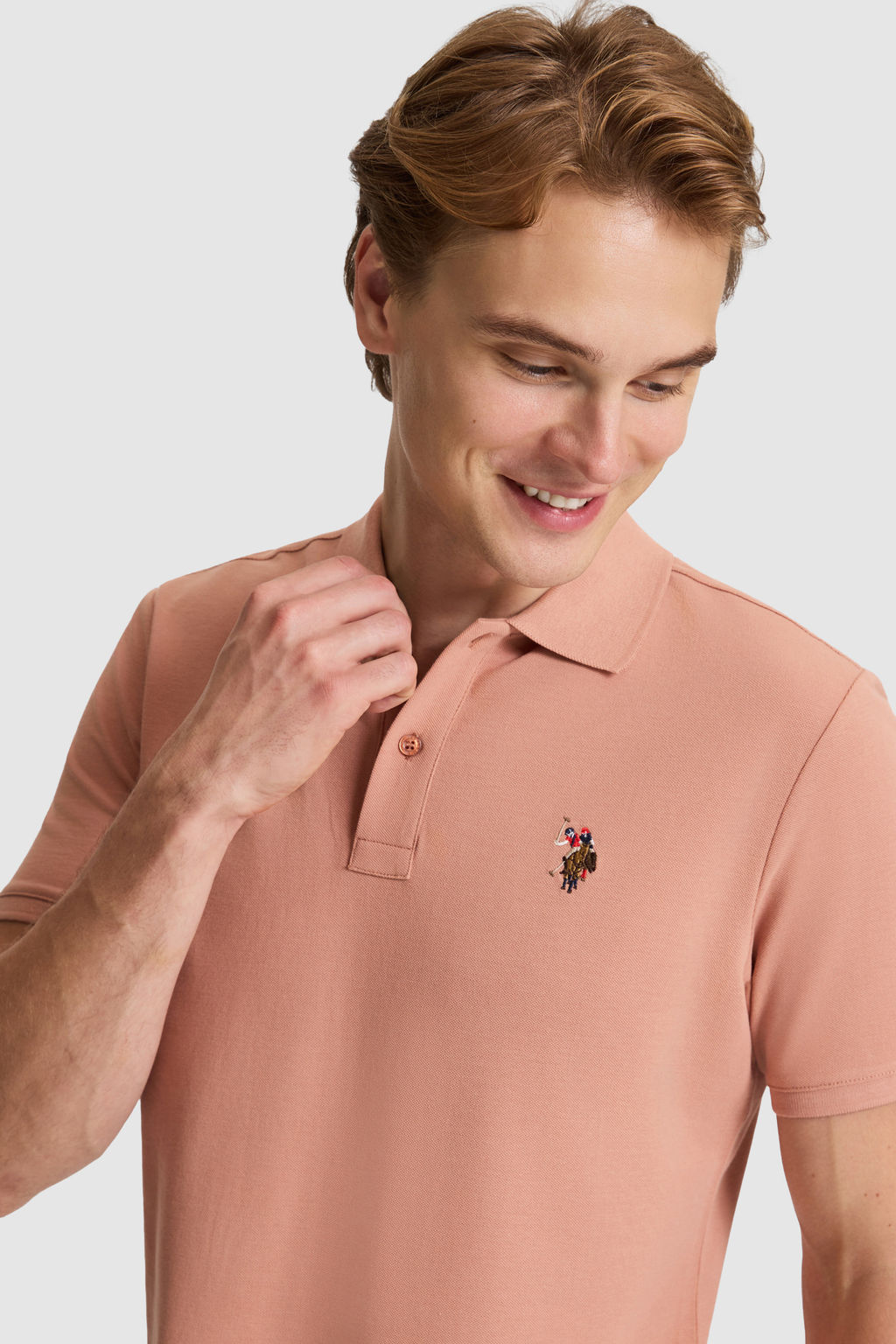 Erkek Pudra Regular Fit Polo Yaka Basic Ti__rt - U.s. polo assn фото 2