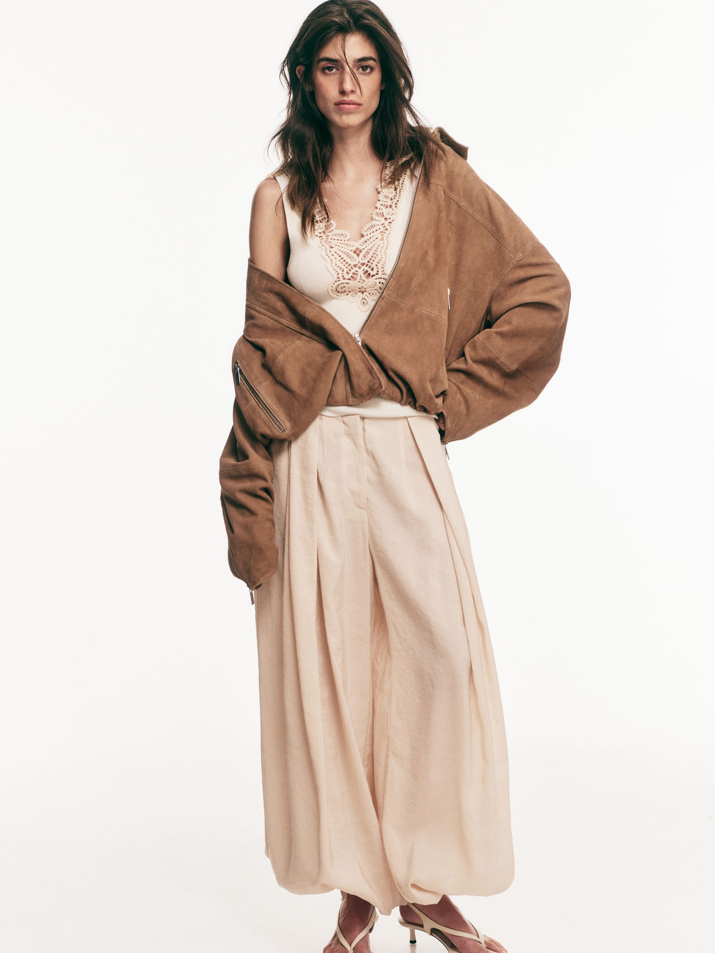 Top de punto fino con detalle de encaje - H&m фото 3