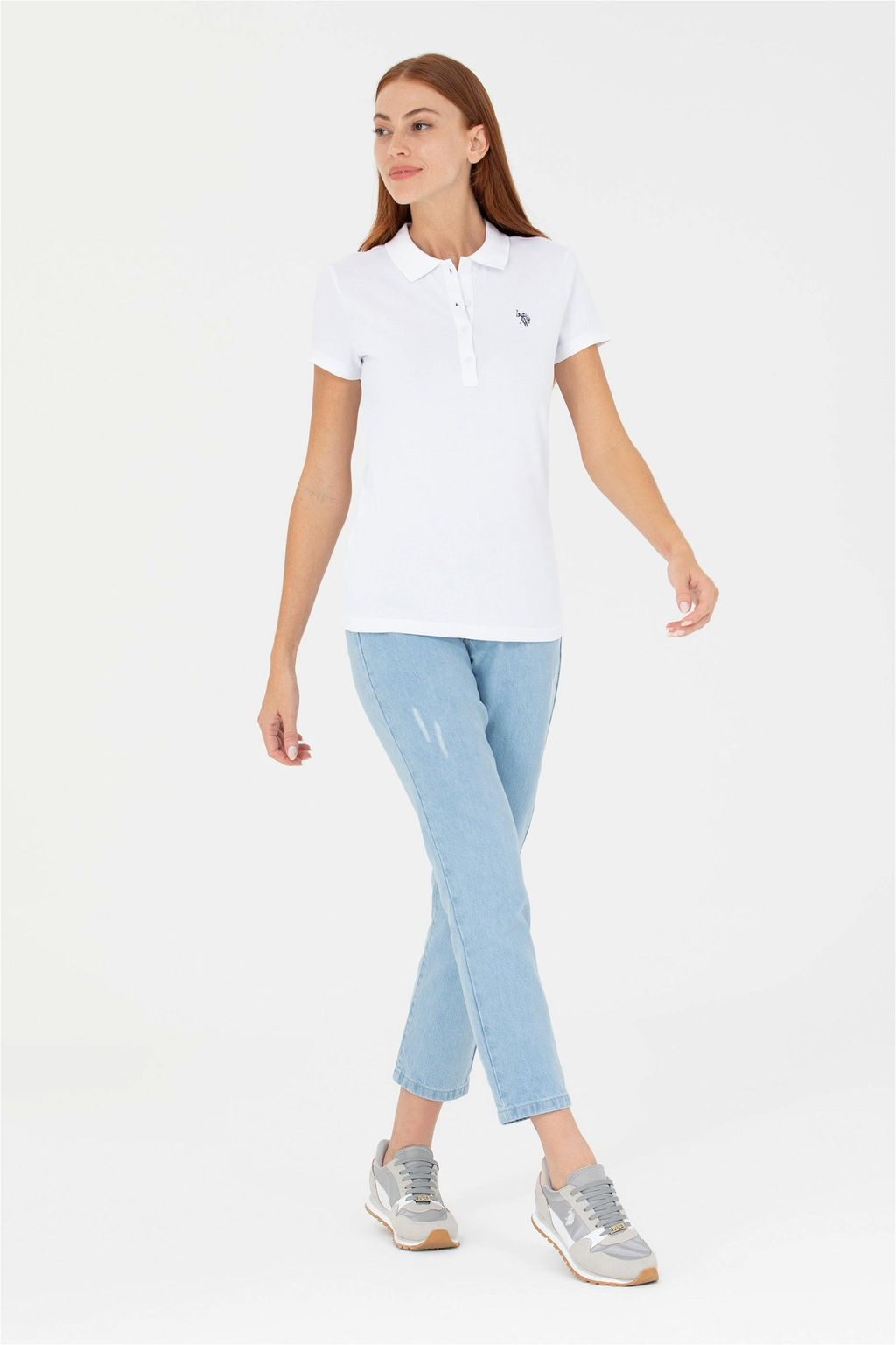 Женская белая базовая футболка - U.s. polo assn фото 11