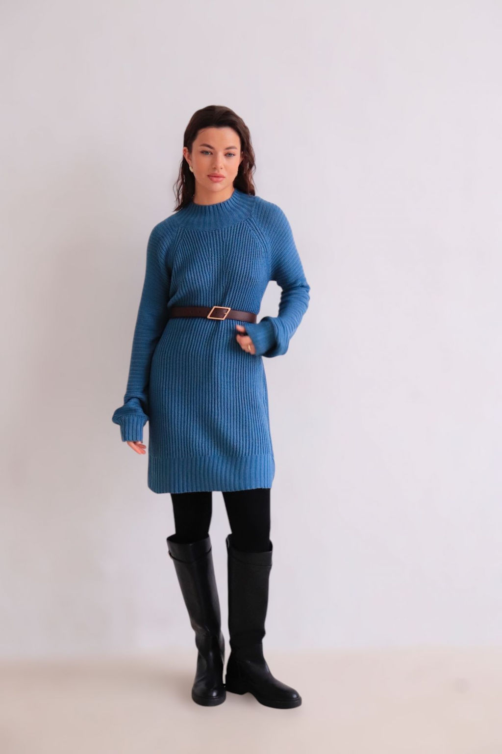 Martichelli Платье вязаное в цвете морской волны