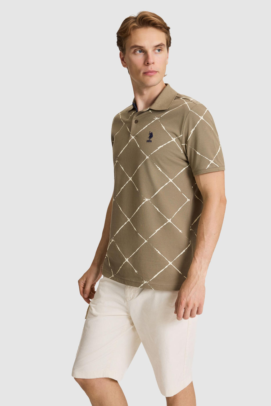Erkek Haki Regular Fit Polo Yaka Ti__rt