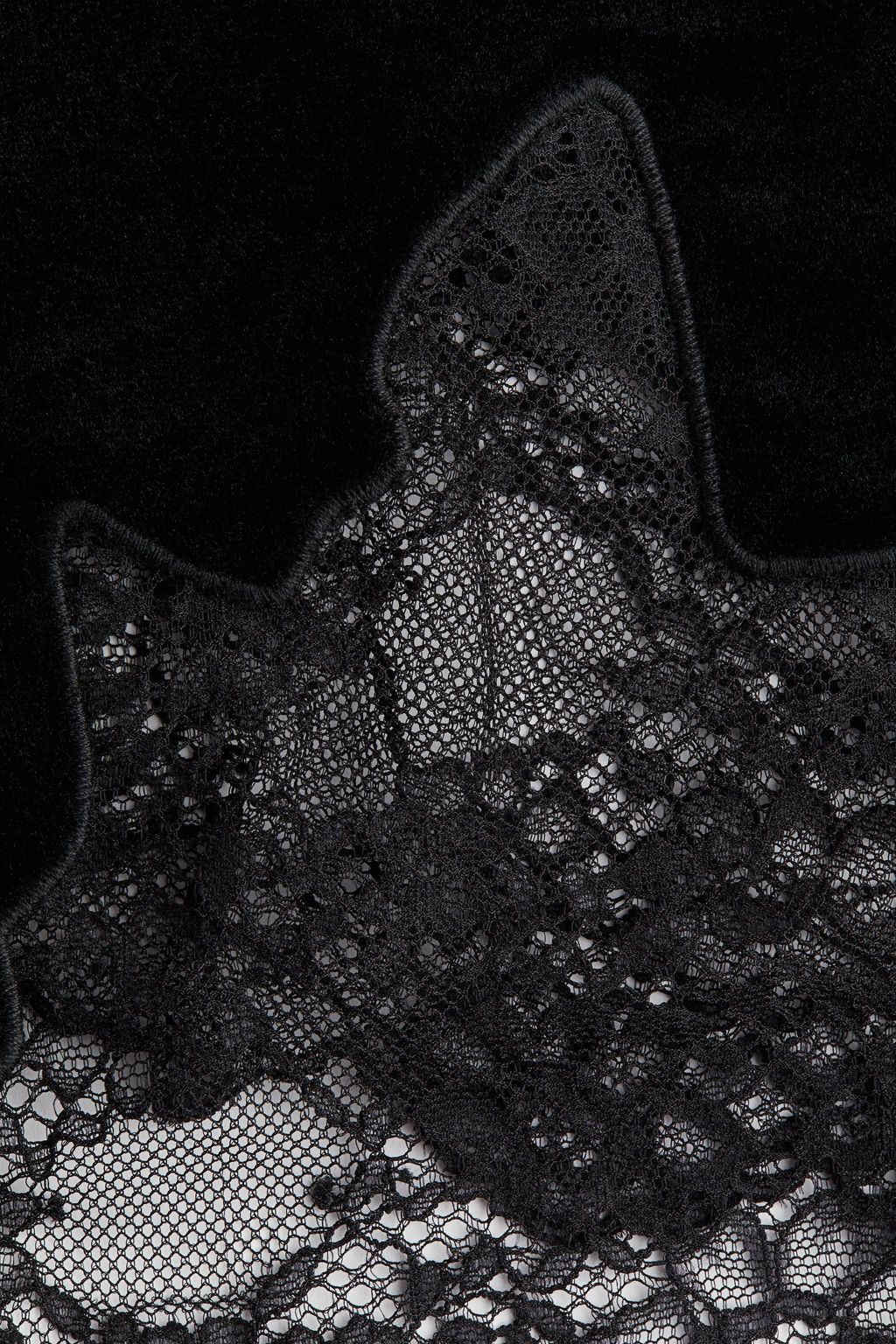 Top de velour con tirantes espagueti y encaje - H&m фото 3