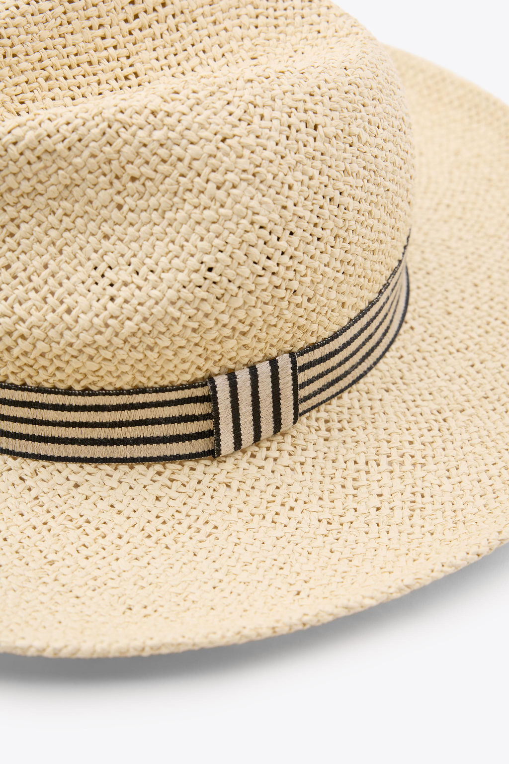 WOVEN HAT WITH STRIPED BAND - Zara фото 8