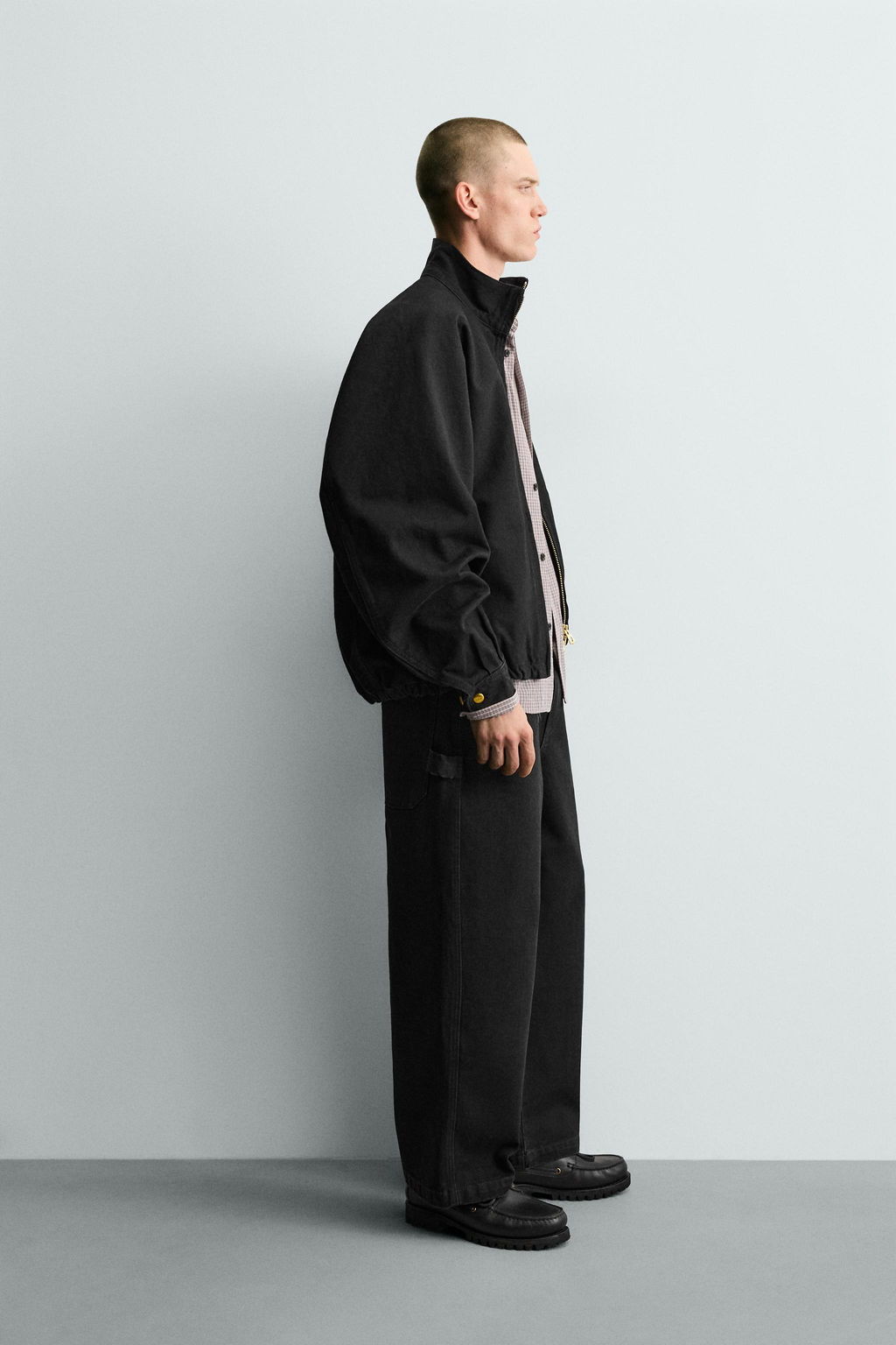 CAZADORA BOMBER BOXY FIT ALGOD?N / Negro - Zara фото 4