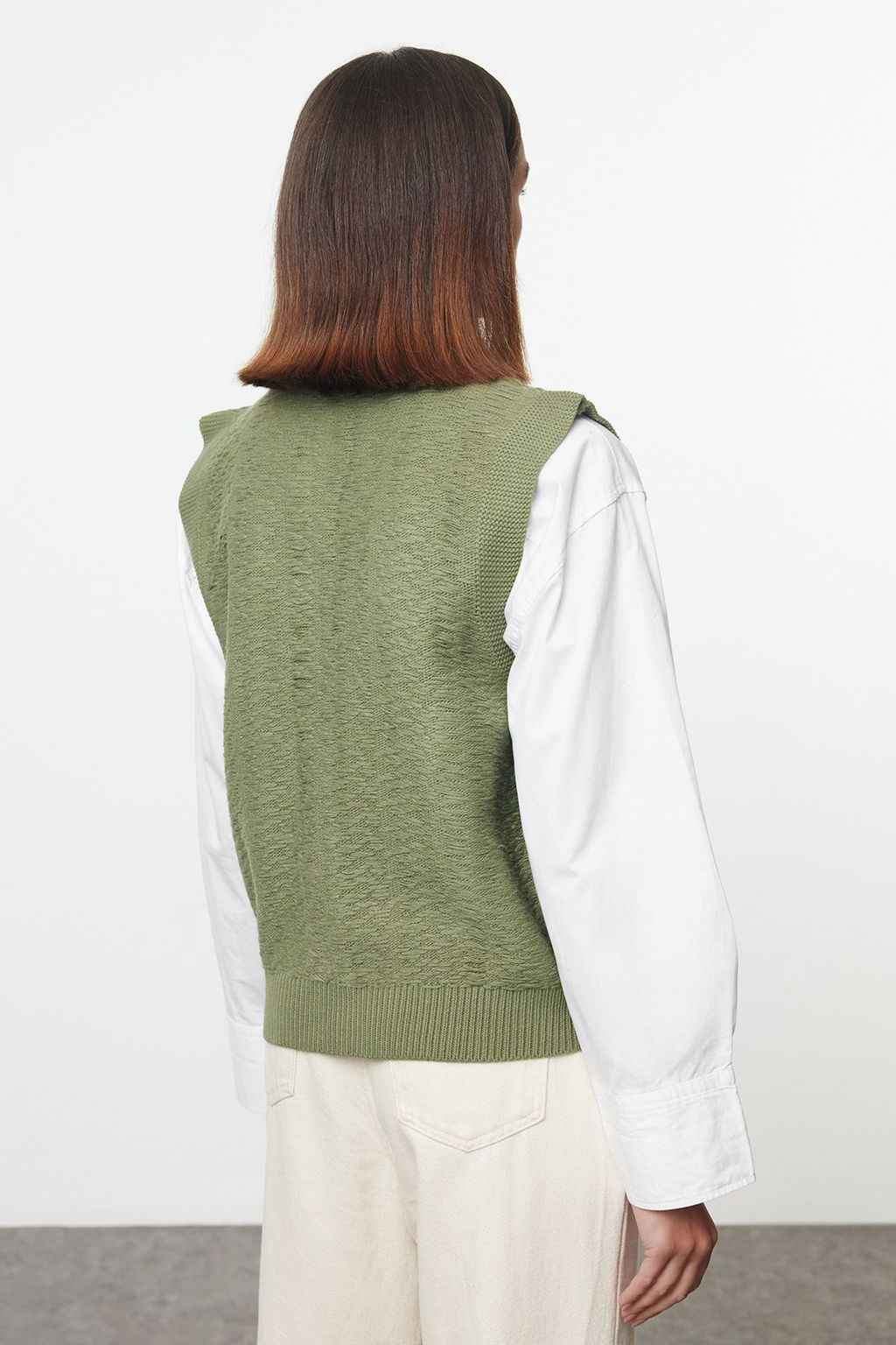 Mint Bisiklet Yaka Fitted Yelek TWOAW25YE00028