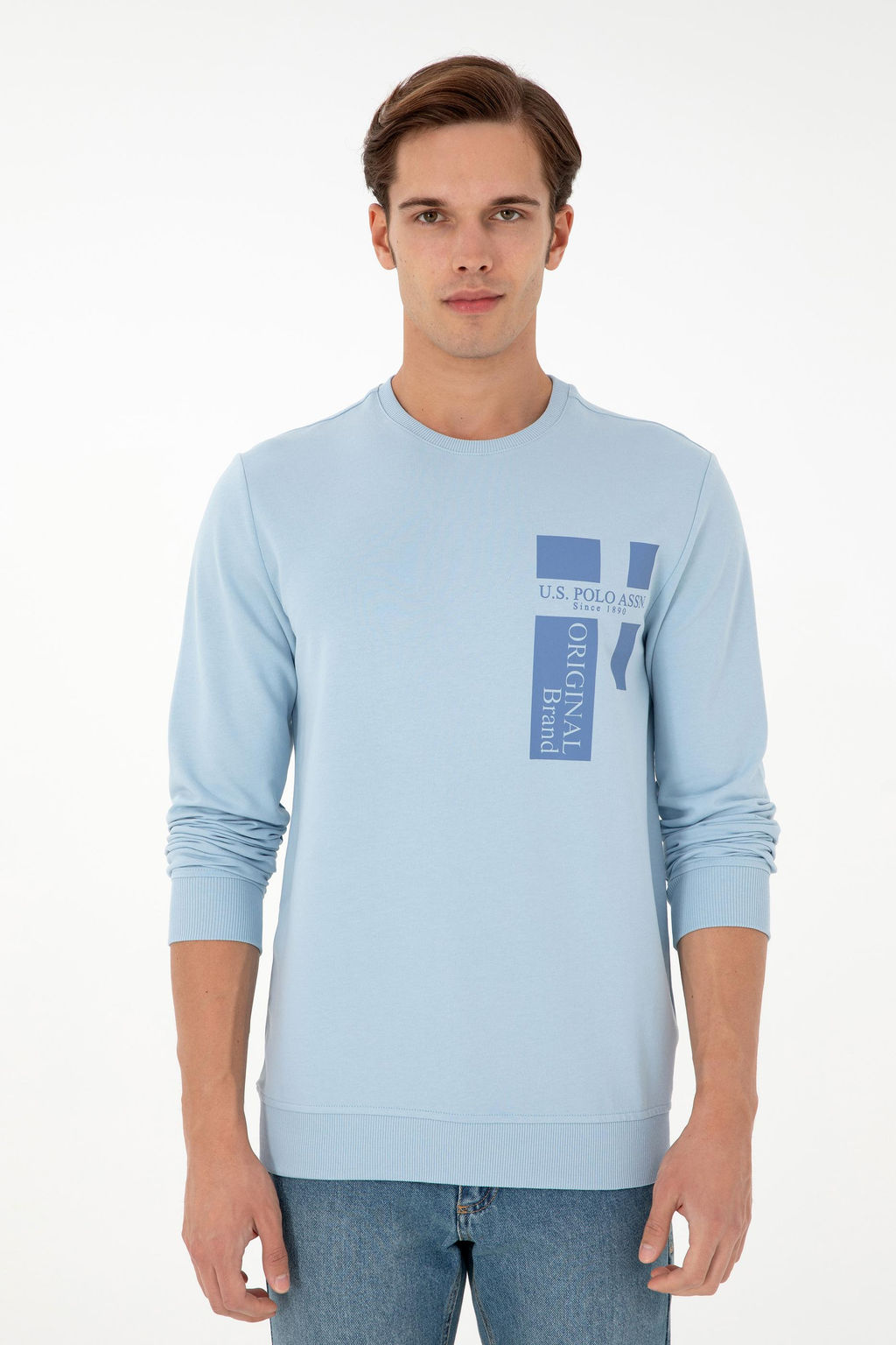 Мужской голубой свитшот - U.s. polo assn фото 3