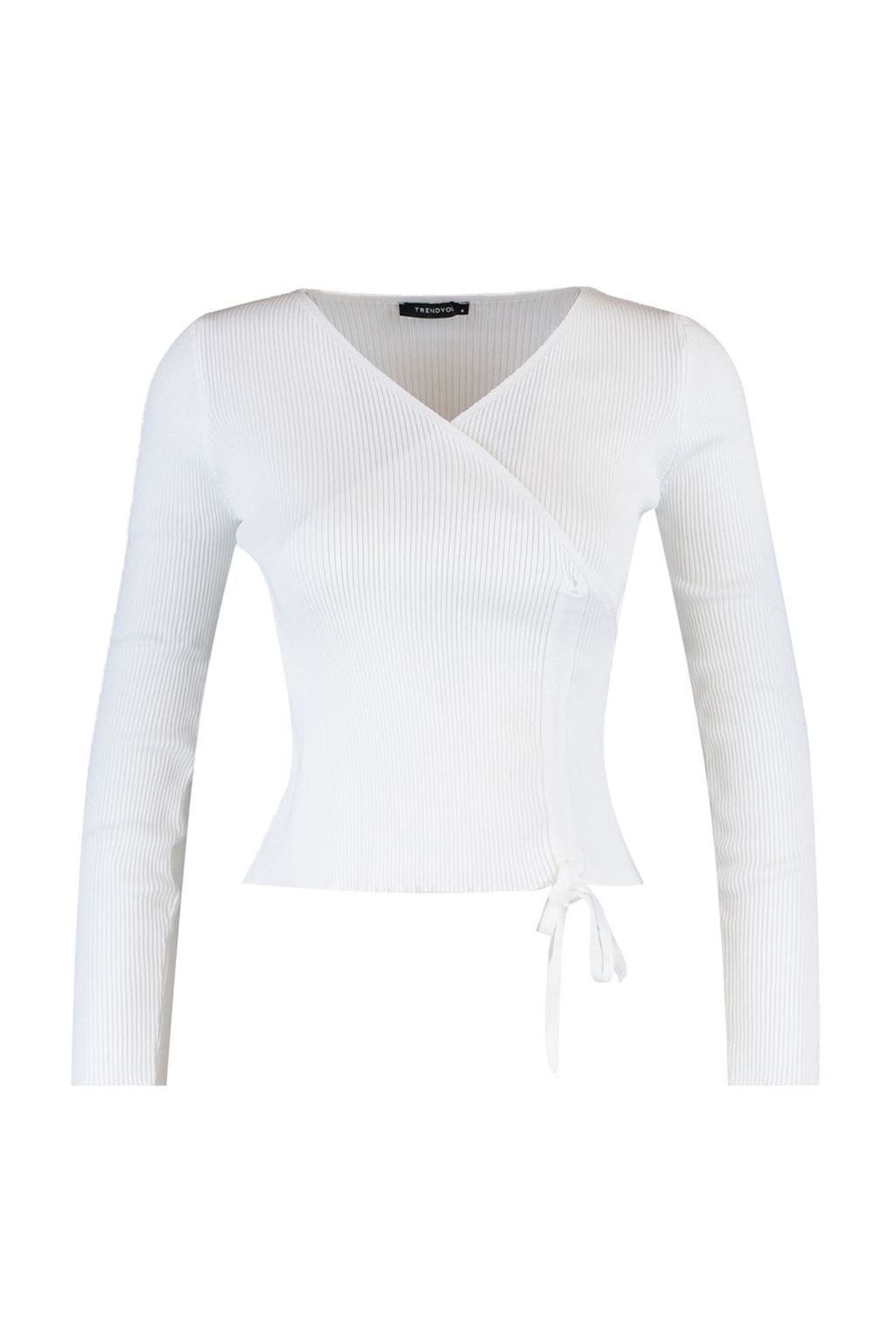 Ekru Kruvaze Buzgu Detayl? Triko Kazak TWOAW23KZ00828 - Trendyolmilla фото 7