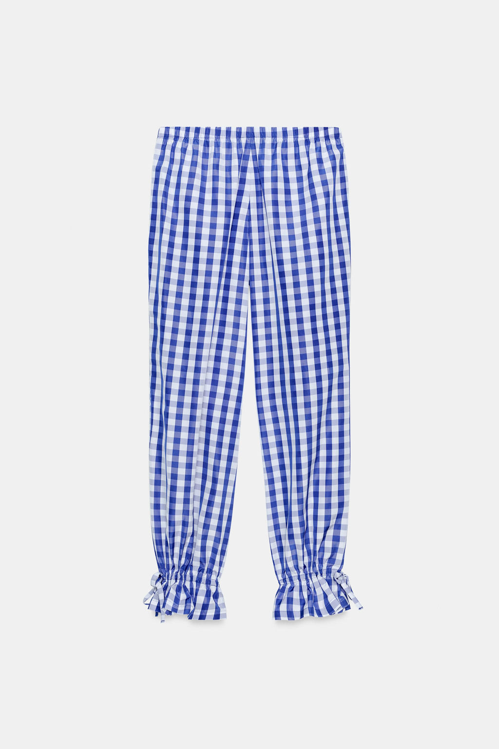 PANTAL?N CUADROS VICHY NYLON / Azul / Blanco