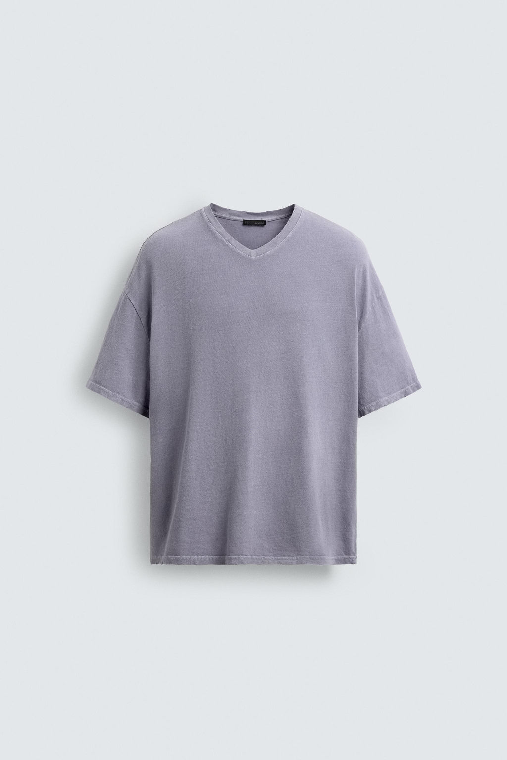 CAMISETA CUELLO PICO ALGOD?N - C??AMO / Malva