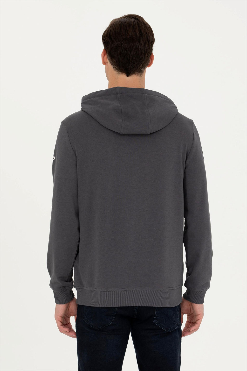U. S. Polo Assn Мужская толстовка с капюшоном антрацитового цвета - U.s. polo assn фото 5