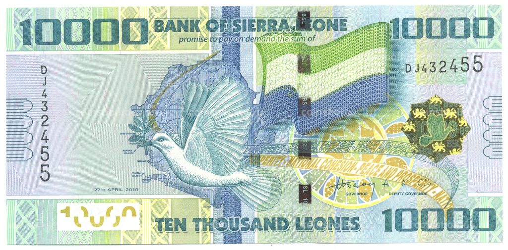 Банкнота 10000 леоне 2010 года