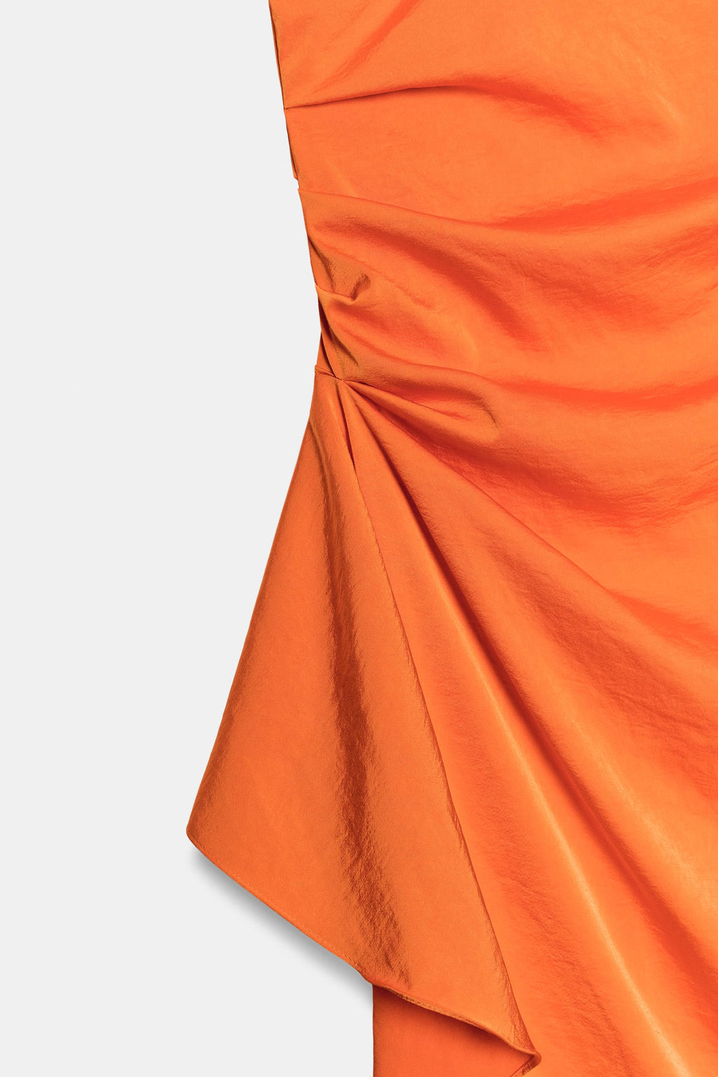 VESTIDO MIDI ASIM?TRICO SATINADO / Naranja - Zara фото 7