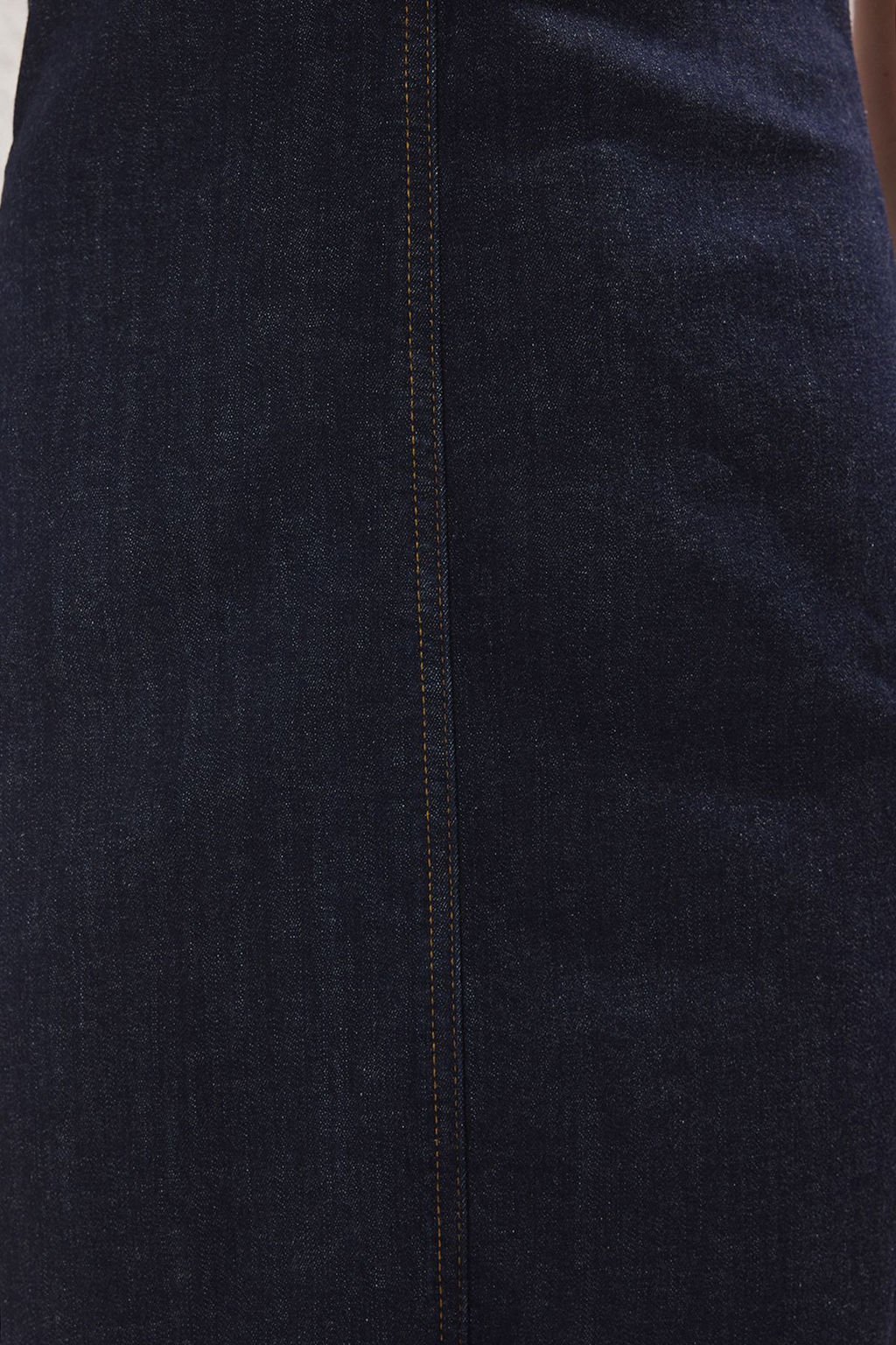 Koyu Mavi S?rt Dekolteli Y?rtmac Detayl? Midi Comfort/Esnek Denim Elbise TWOSS25EL00598 - Trendyolmilla фото 3