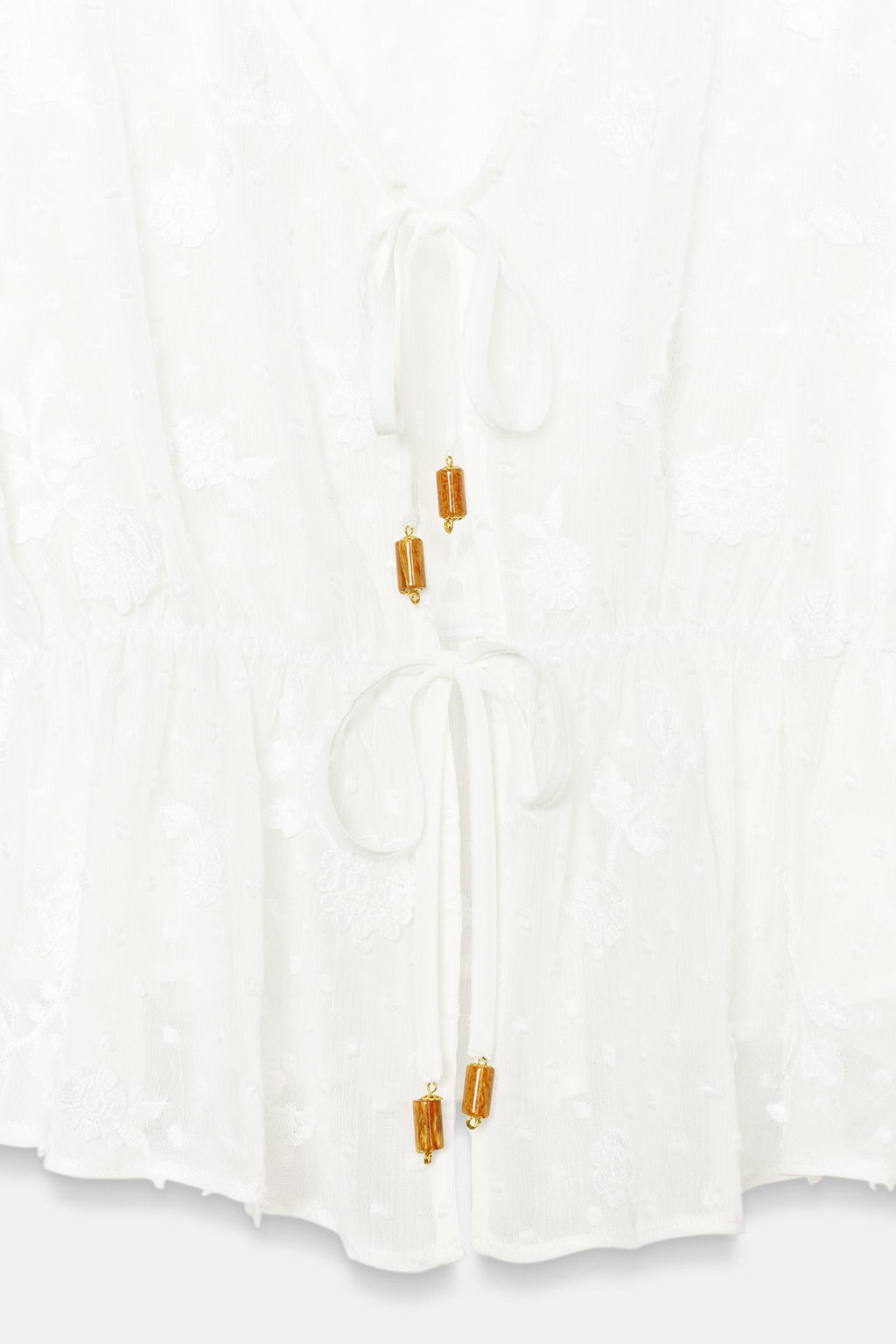 BLUSA BORDADOS PLUMETI / Blanco - Zara фото 9