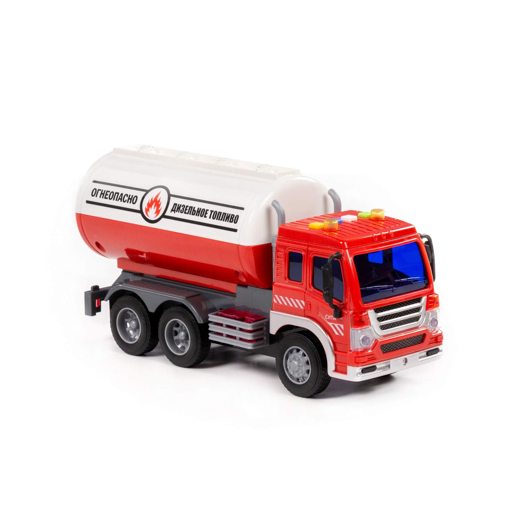 Сити, автомобиль с цистерной инерционный (со светом и звуком) (красный) (в коробке) - Полесье фото 5