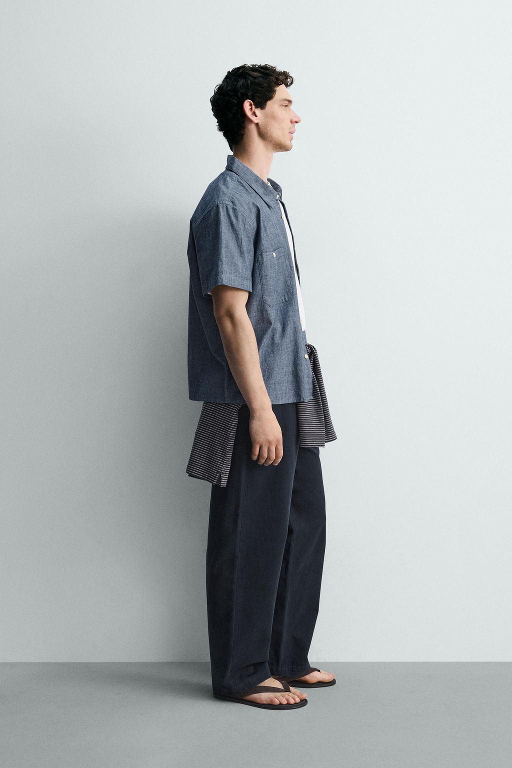 CAMISA CHAMBRAY DENIM / Azul medio - Zara фото 4