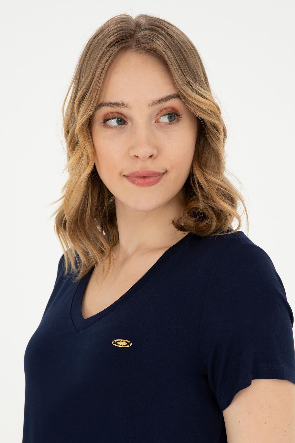 Женская темно-синяя базовая футболка - U.s. polo assn фото 2