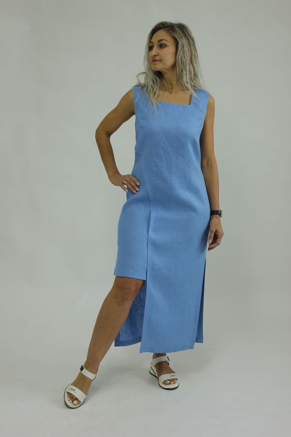 Платье умягченный 100% лен