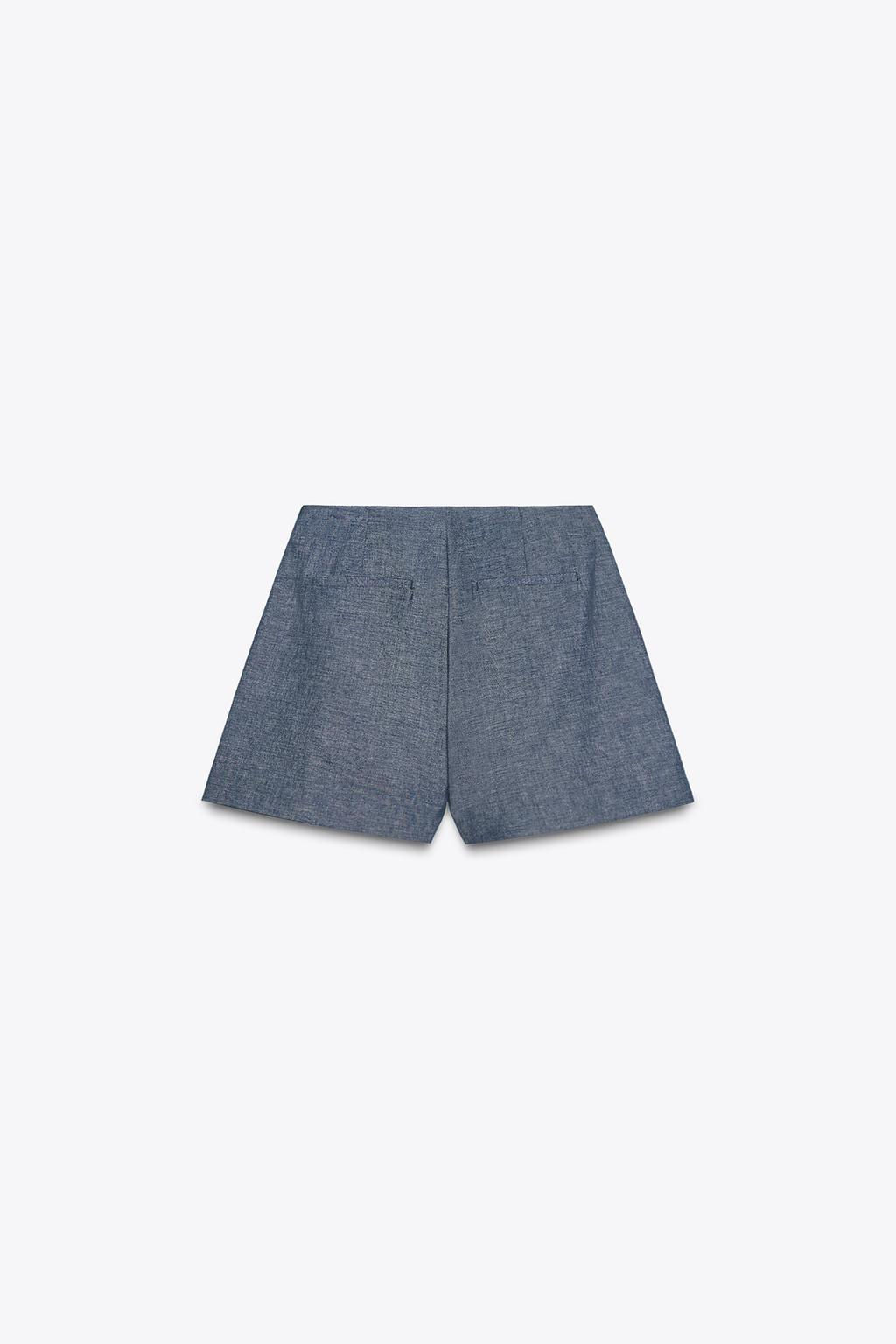 BUTTON DETAIL BERMUDA SHORTS IN A LINEN BLEND - Zara фото 8