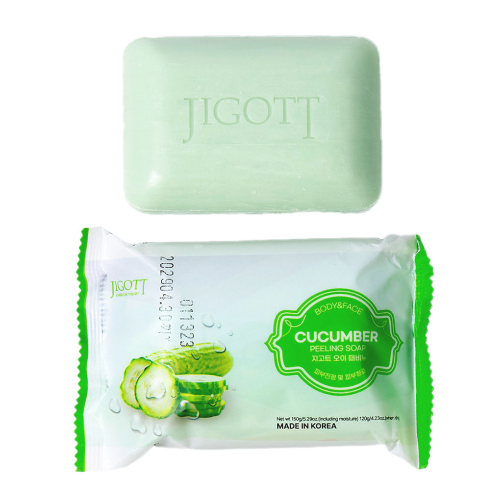 Jigott Мыло-скраб для лица и тела с экстрактом огурца / Cucumber Scrub Soap, 150 г