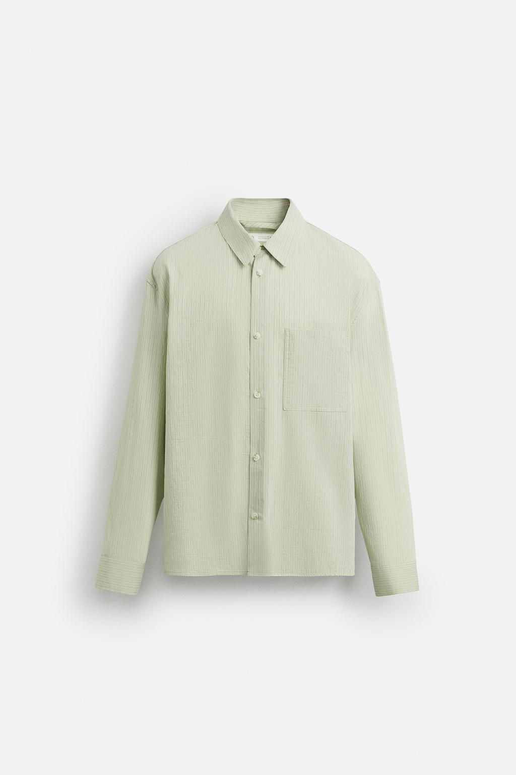 TEXTURED STRIPE SHIRT - Zara фото 7
