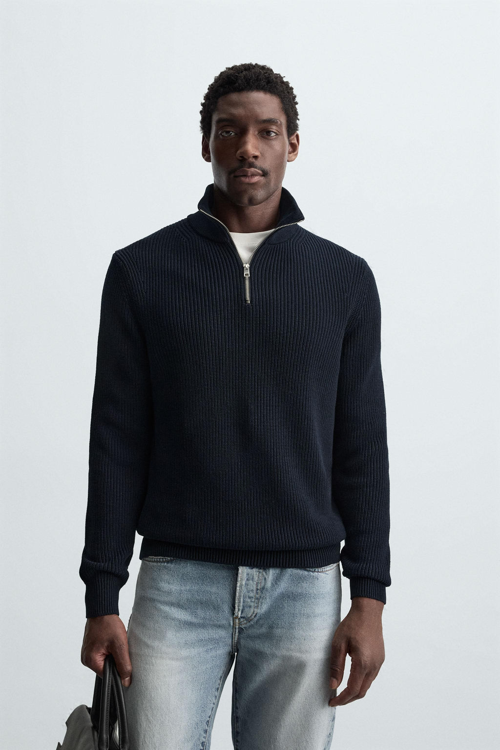 PURL KNIT SWEATER WITH ZIP - Zara фото 2