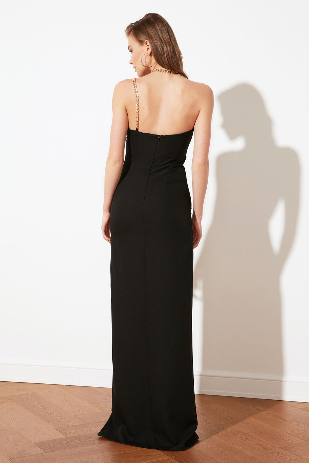 Siyah Tas Aksesuar Detayl? Dokuma Uzun S?k Abiye Gece Mezuniyet Elbisesi TPRSS23EL00509 - Trendyolmilla фото 10