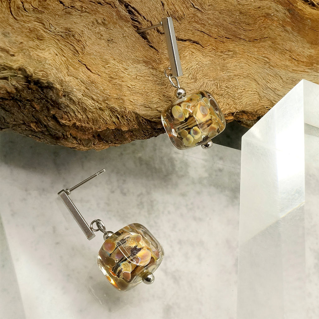 Серьги из муранского стекла CARAMEL CREM - Vloes фото 2