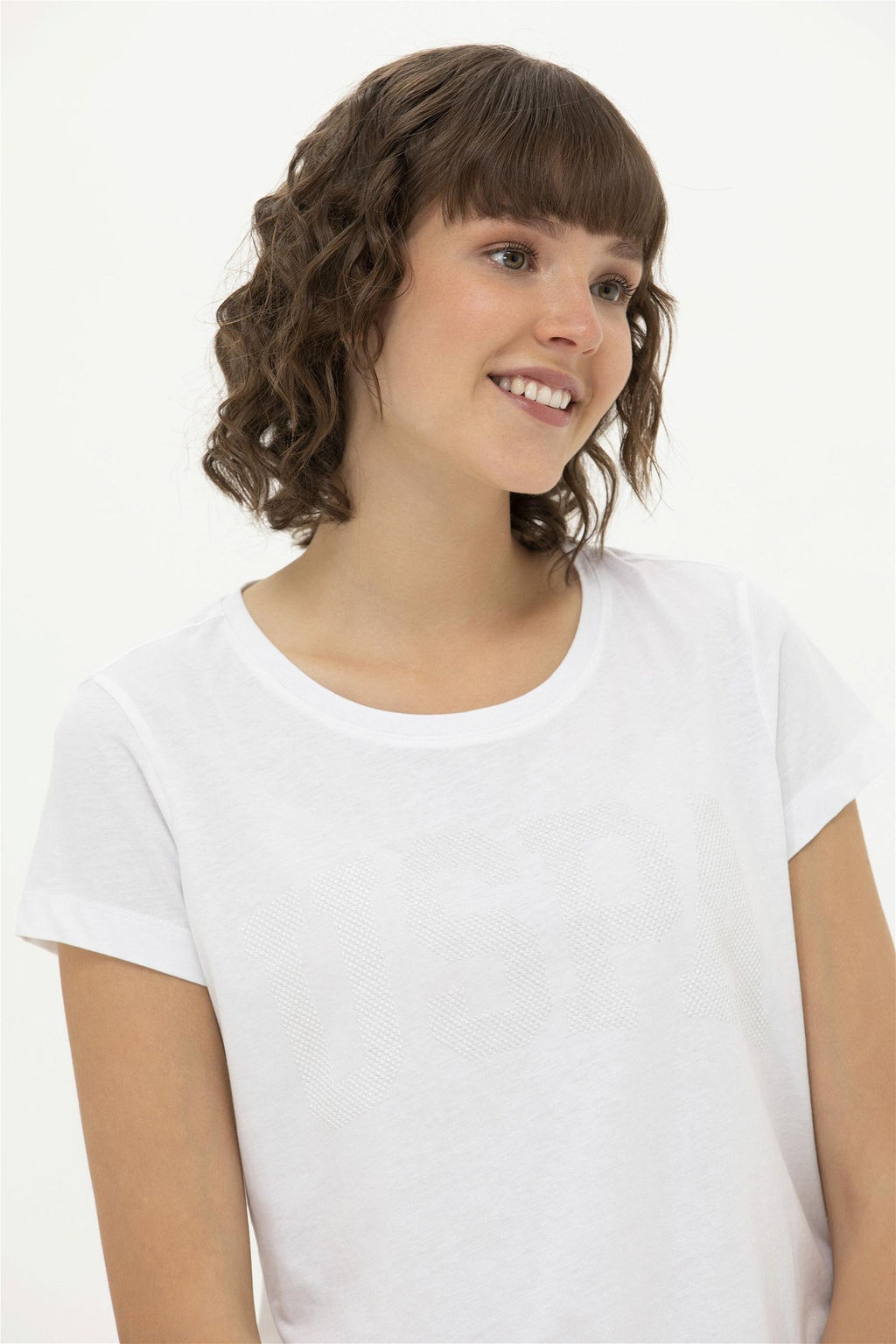 U. S. Polo Assn Женская белая базовая футболка с круглым вырезом - U.s. polo assn фото 11