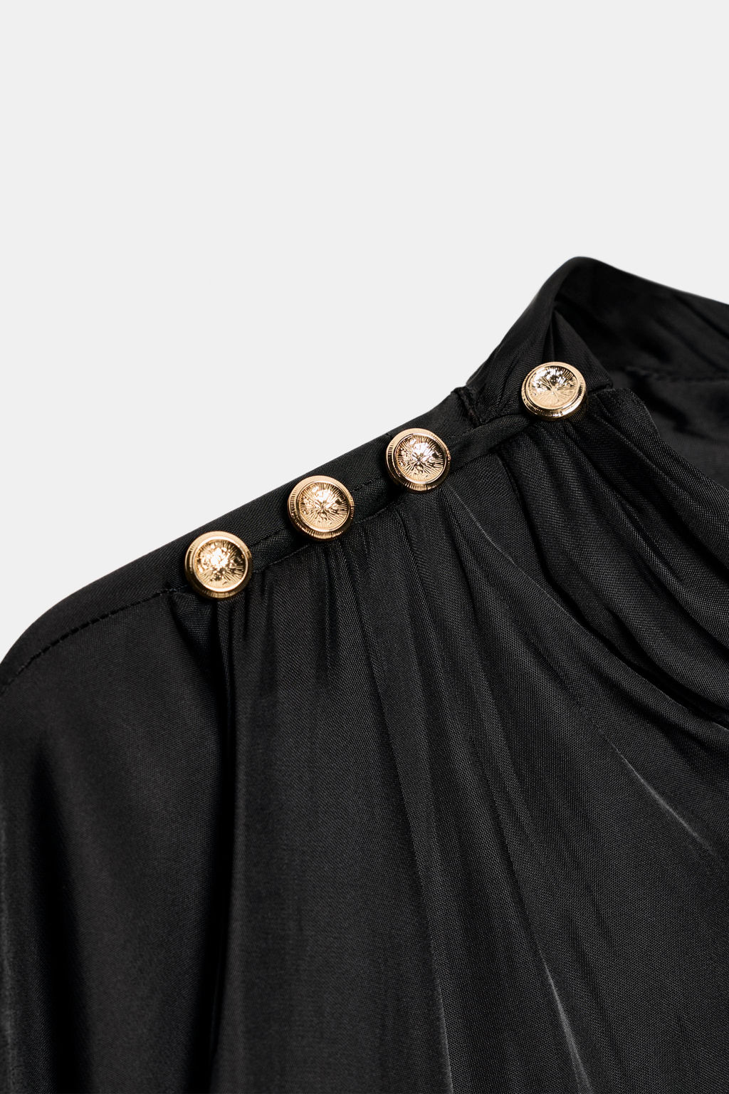 SATIN BLOUSE WITH SHOULDER BUTTONS - Zara фото 8