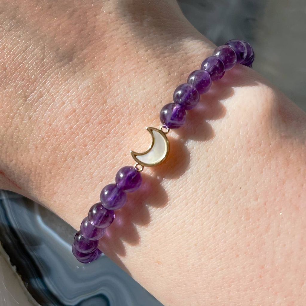 Браслет из Аметиста со вставкой (Месяц)