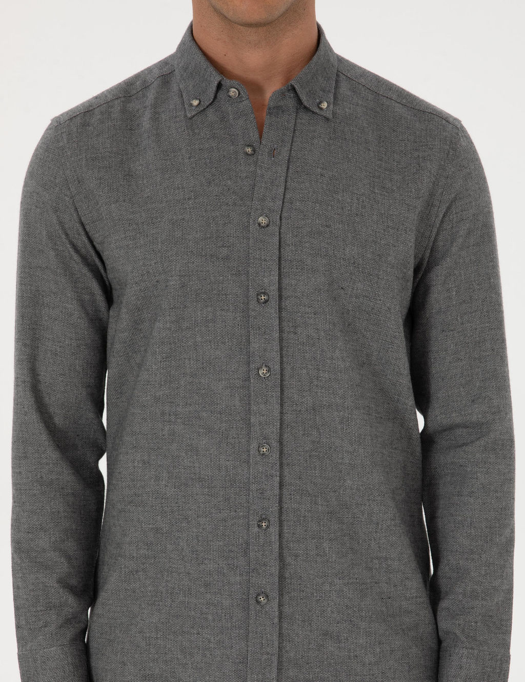 Gri Slim Fit Uzun Kollu G_mlek - Pierre cardin фото 6