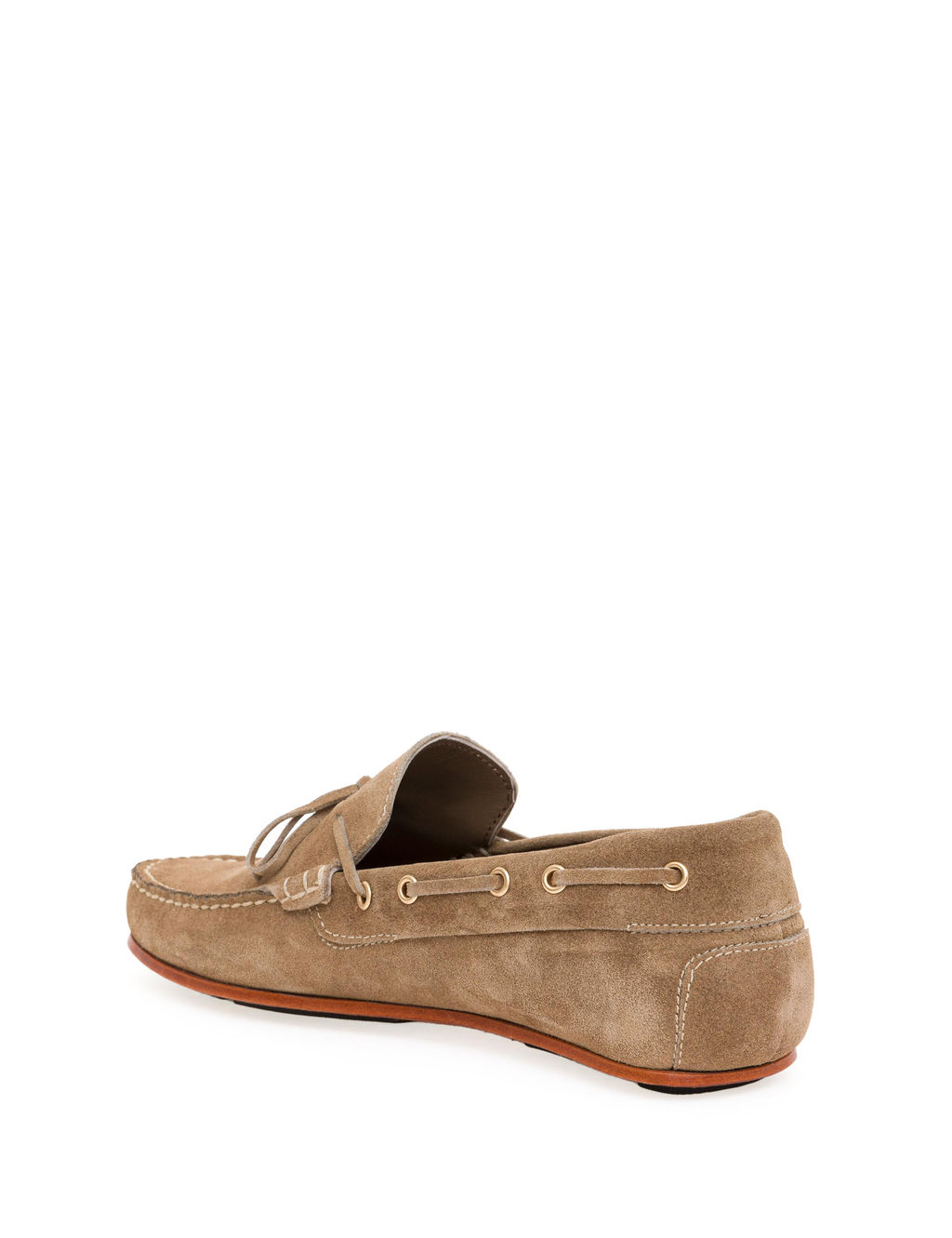 Bej K_sele Taban %100 Deri Loafer Ayakkab_