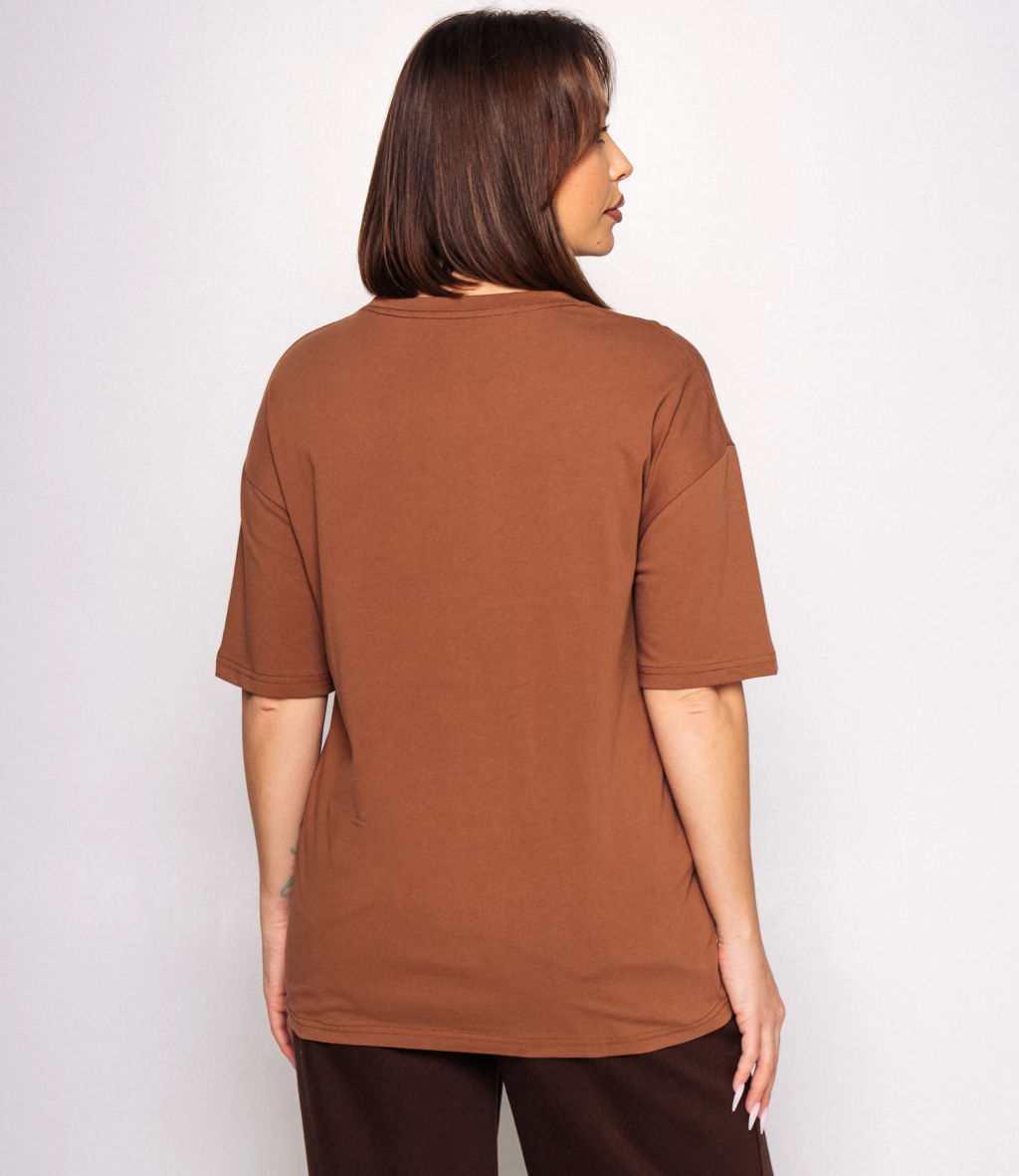 Футболка #КТ25061, коричневый