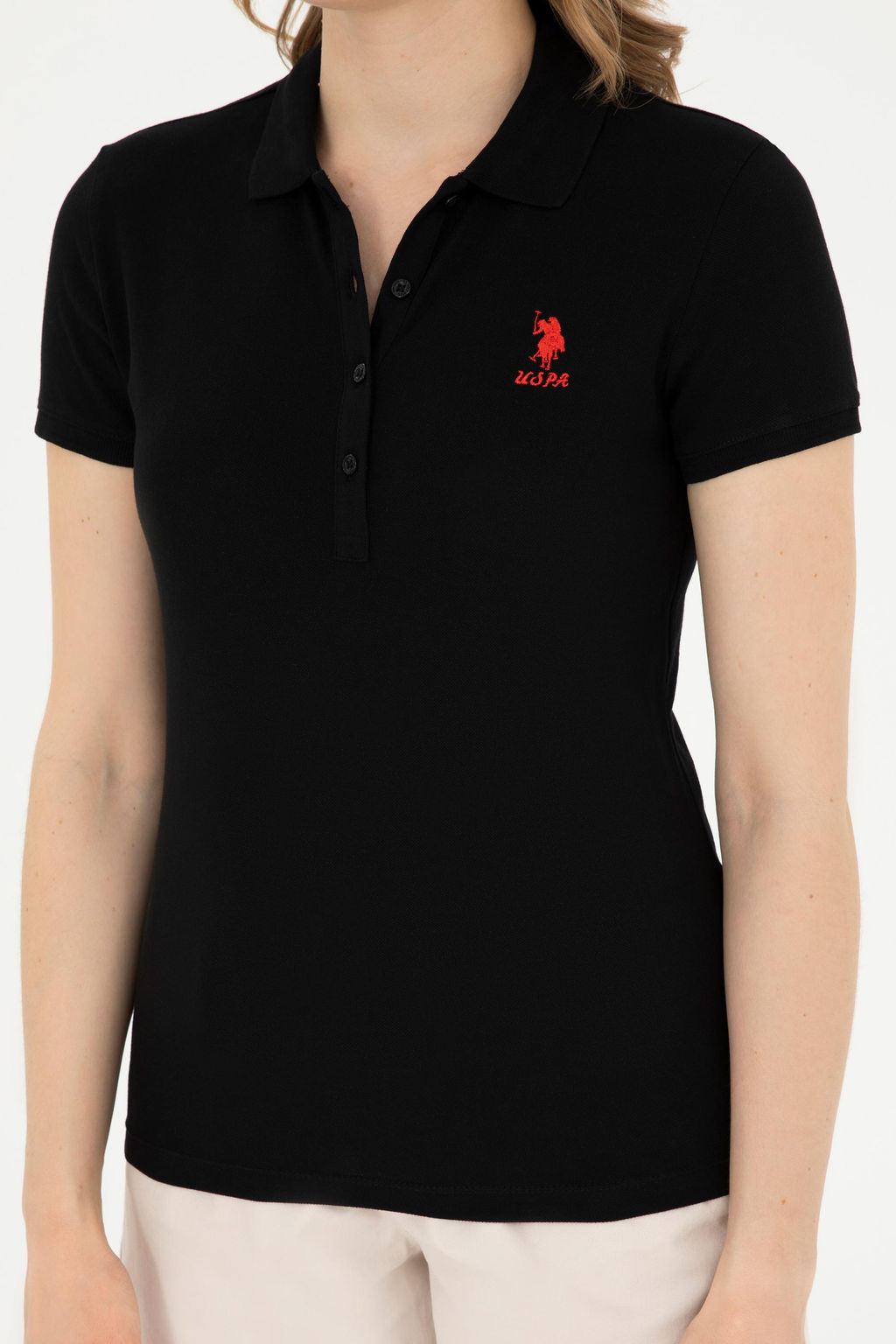 Женская черная базовая футболка Неожиданная скидка в корзине - U.s. polo assn фото 6