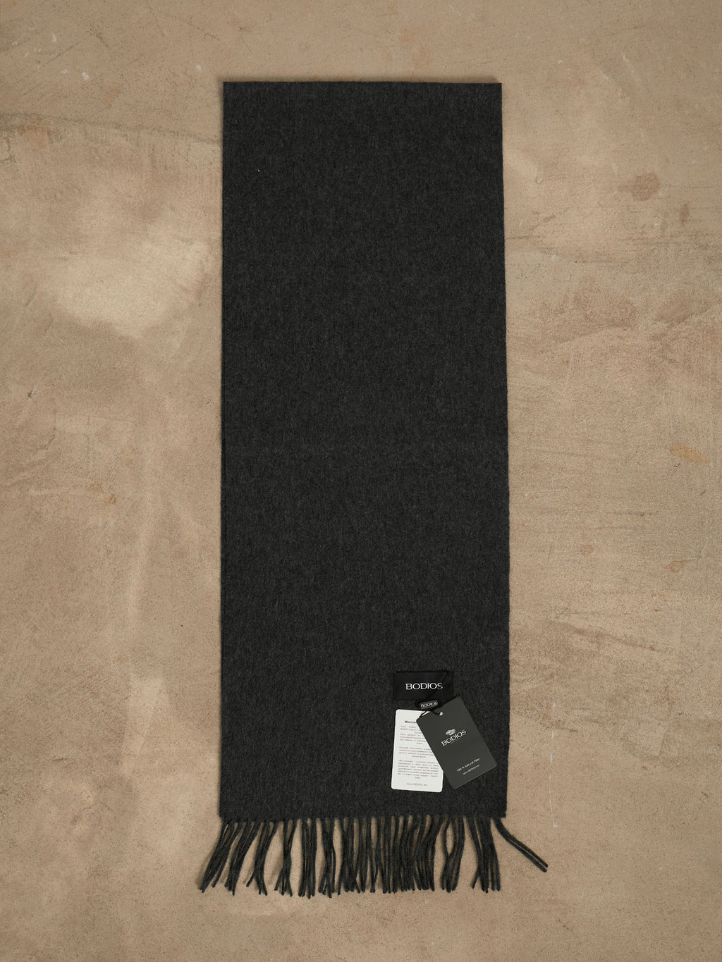 Шарф из кашемира 12219n темно-серый