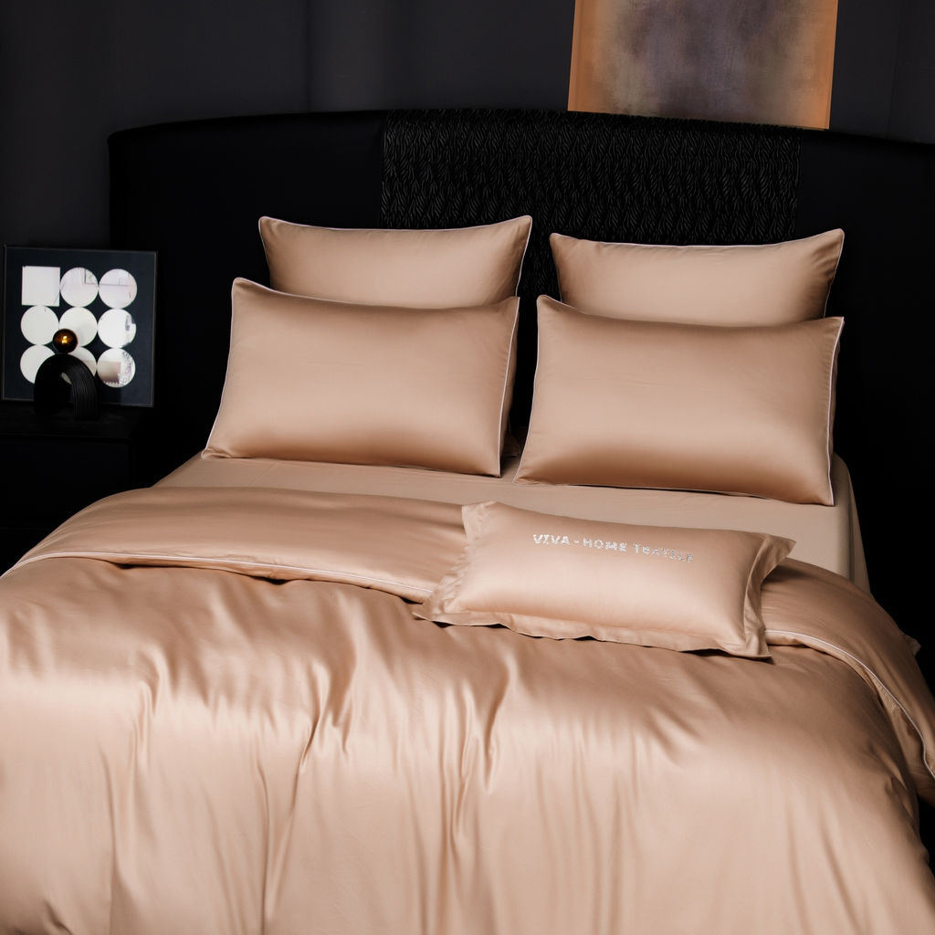 Комплект постельного белья Однотонный Сатин Премиум на резинке OCPR010 180*200*30;160*200*30;140*200*30 Дуэт Семейный 4 Наволочки