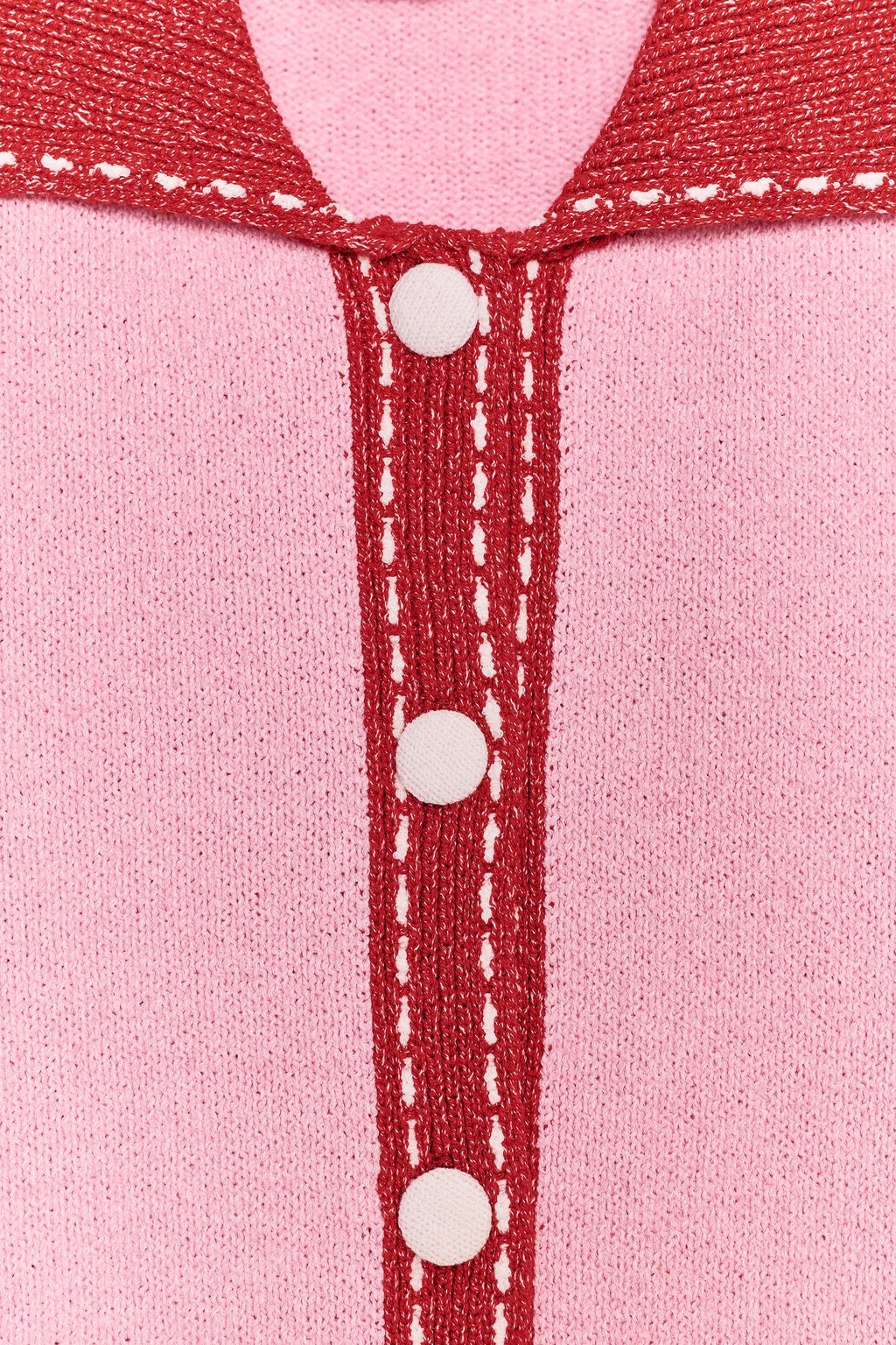 STITCHED KNIT CARDIGAN WITH SHORT SLEEVES - Zara фото 7