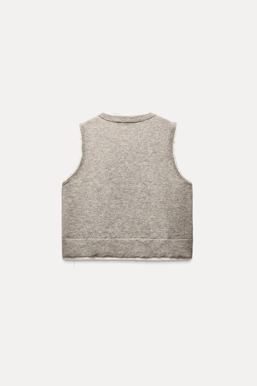 CONTRAST WAISTCOAT TOP - Zara фото 3